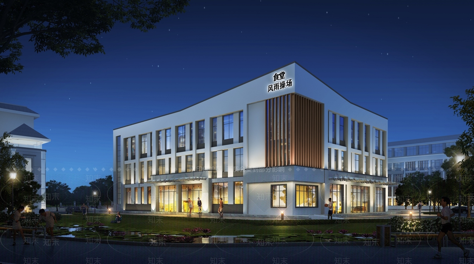 新中式学校食堂3D模型下载【ID:1138338052】