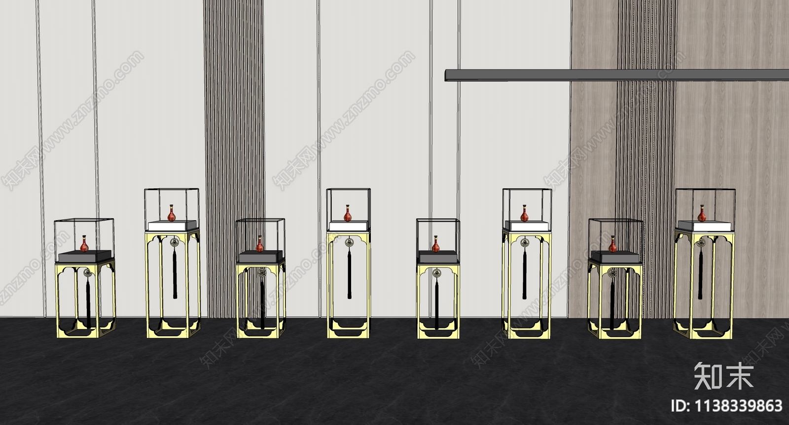 新中式酒类展台SU模型下载【ID:1138339863】