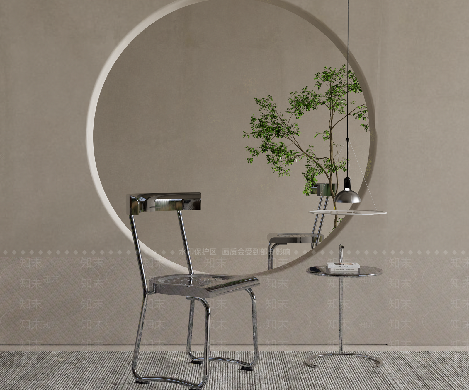 molteniC现代不锈钢餐椅3D模型下载【ID:1138341444】