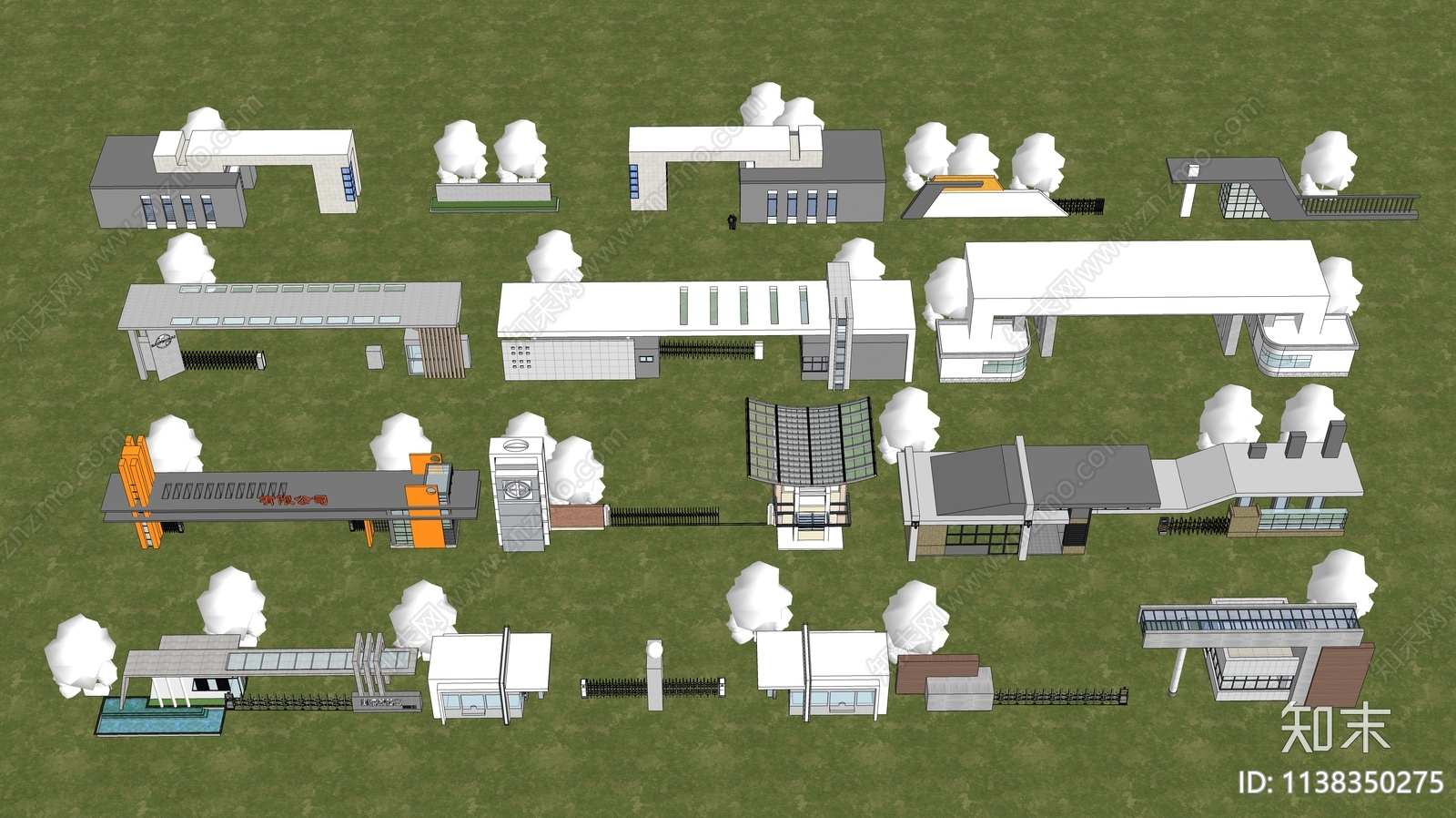 现代入口大门SU模型下载【ID:1138350275】