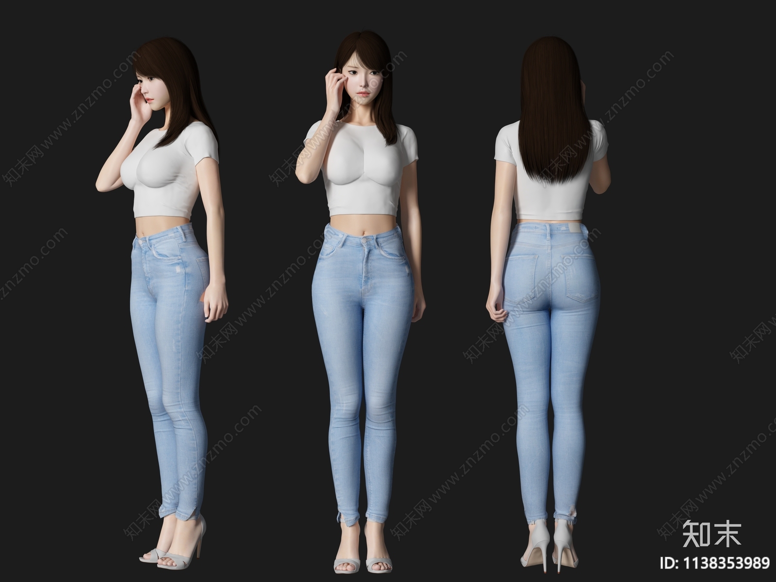 女人3D模型下载【ID:1138353989】_知末3d模型网