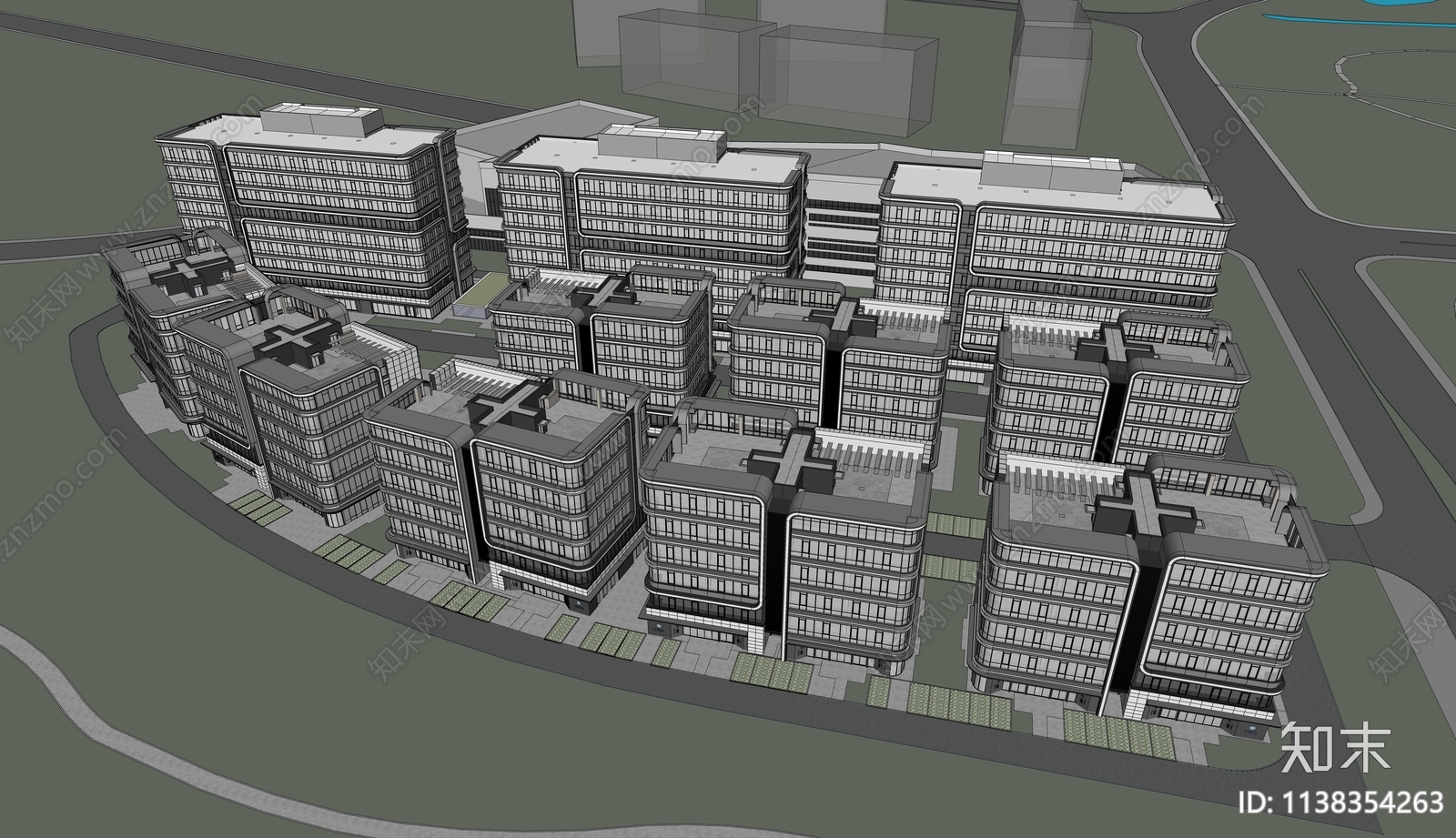 现代长春高端产业园SU模型下载【ID:1138354263】