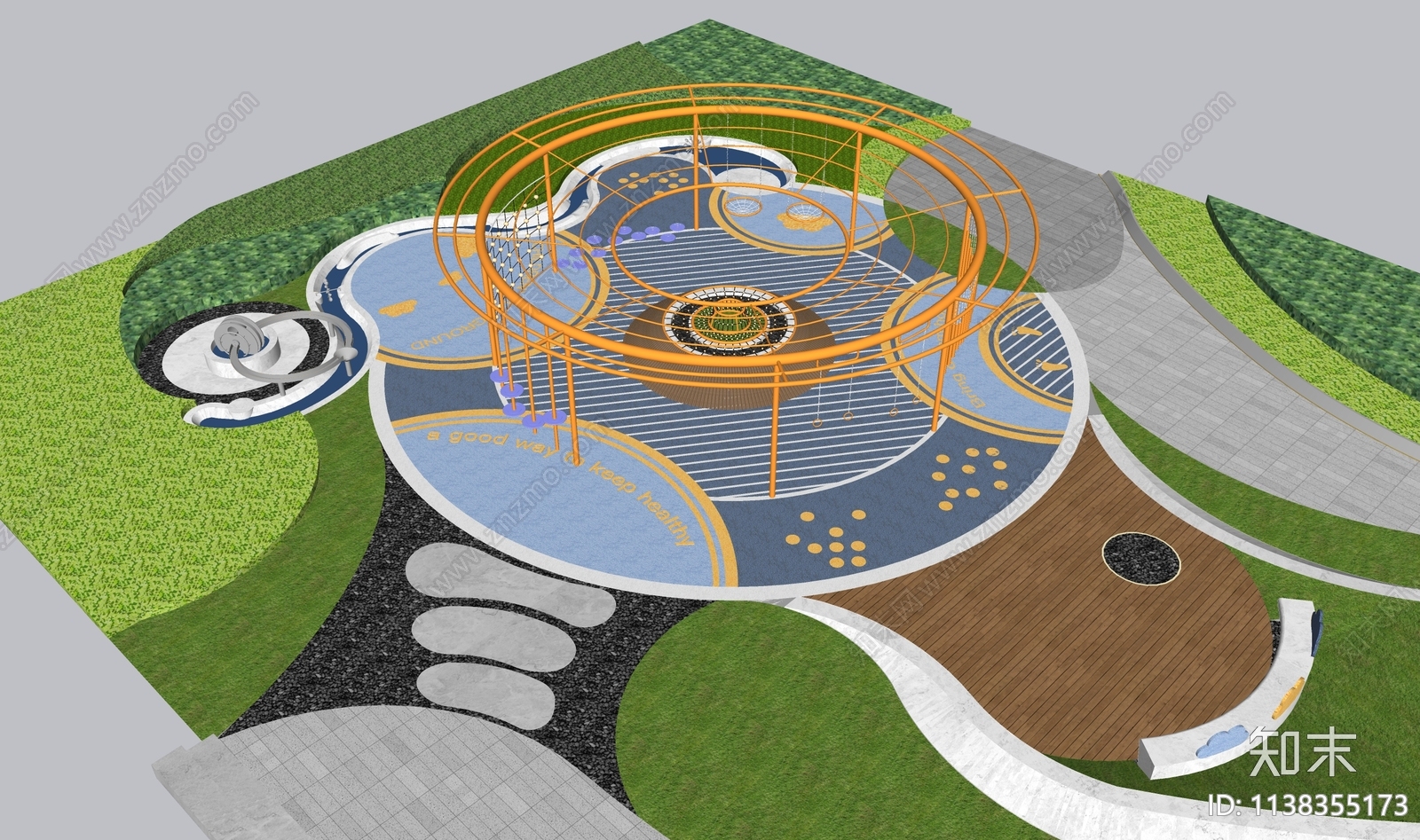 现代儿童游乐区SU模型下载【ID:1138355173】