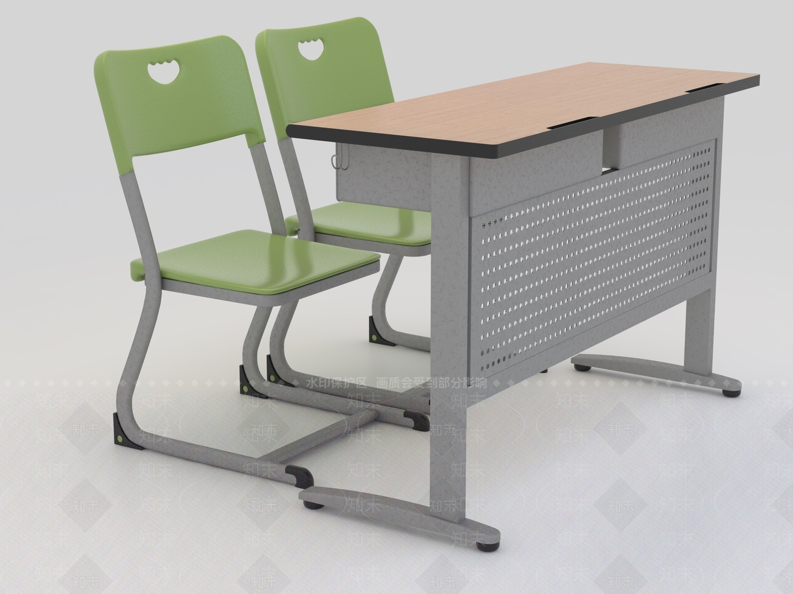 现代培训桌椅3D模型下载【ID:1138357368】
