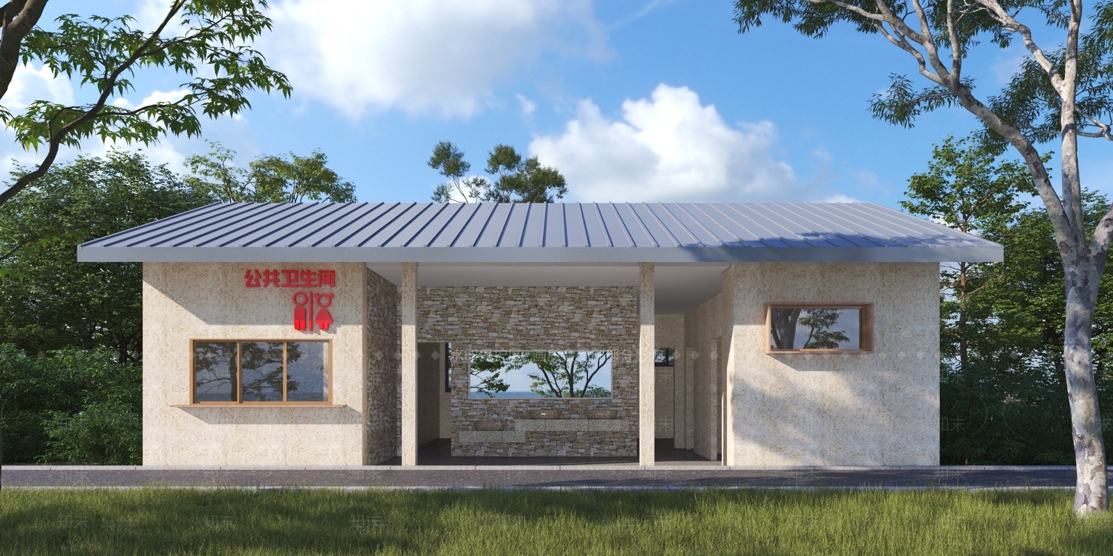 新中式公共卫生间3D模型下载【ID:1138361527】