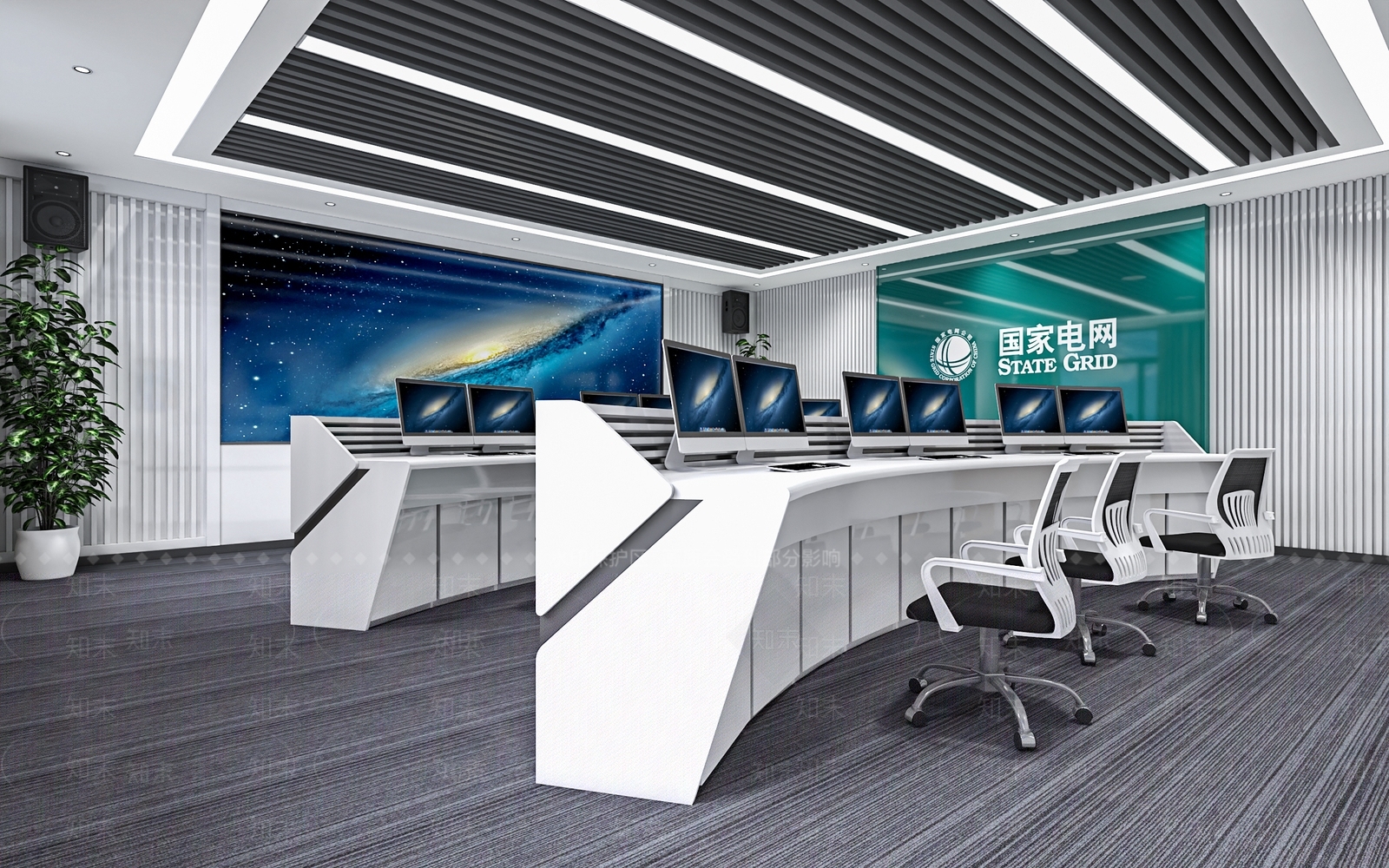 现代监控室3D模型下载【ID:1138363927】