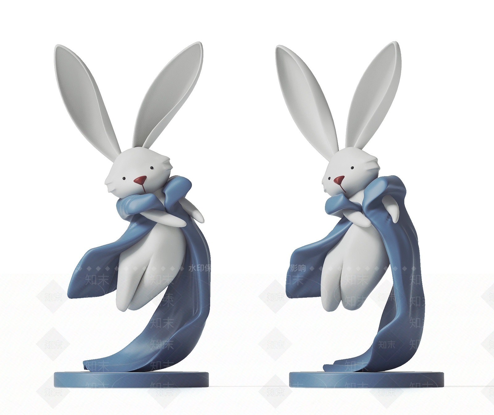 现代兔子雕塑摆件SU模型下载【ID:1138365505】