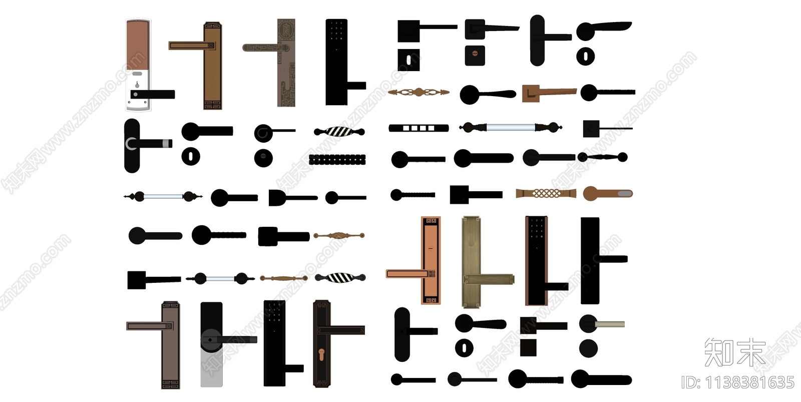 现代门把手SU模型下载【ID:1138381635】