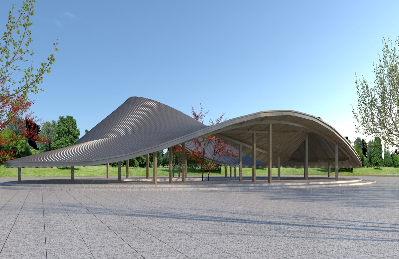 现代廊架3D模型下载【ID:1138400586】