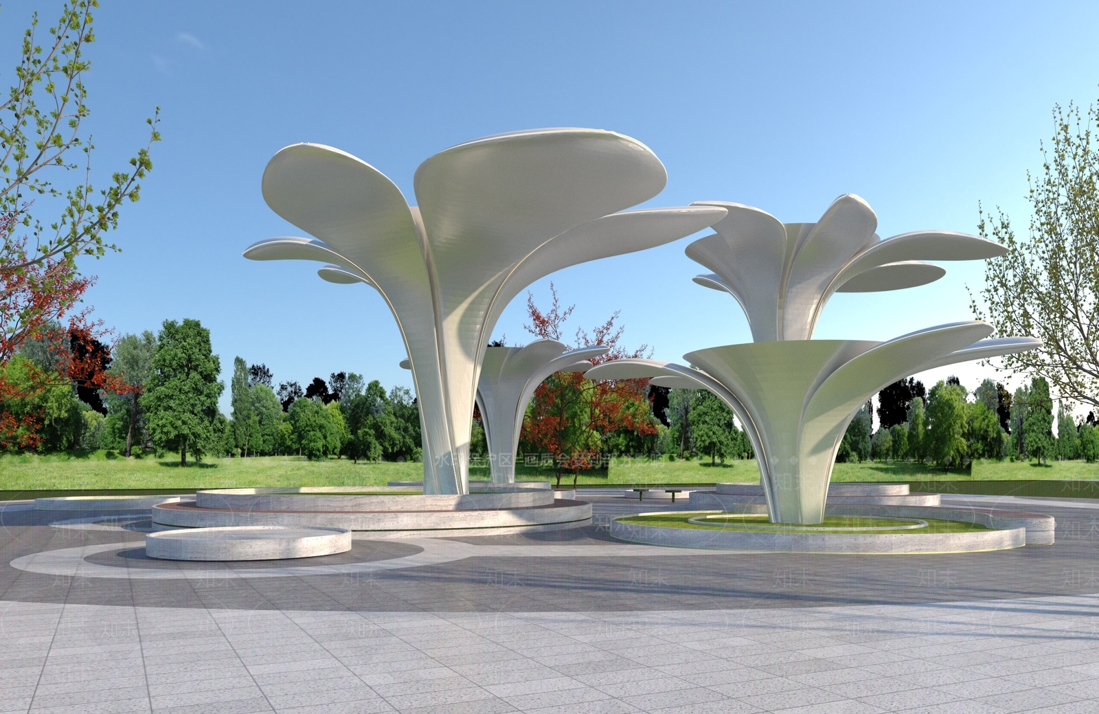现代廊架3D模型下载【ID:1138400646】