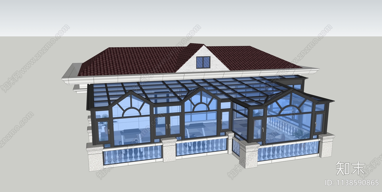 现代阳光房SU模型下载【ID:1138590865】