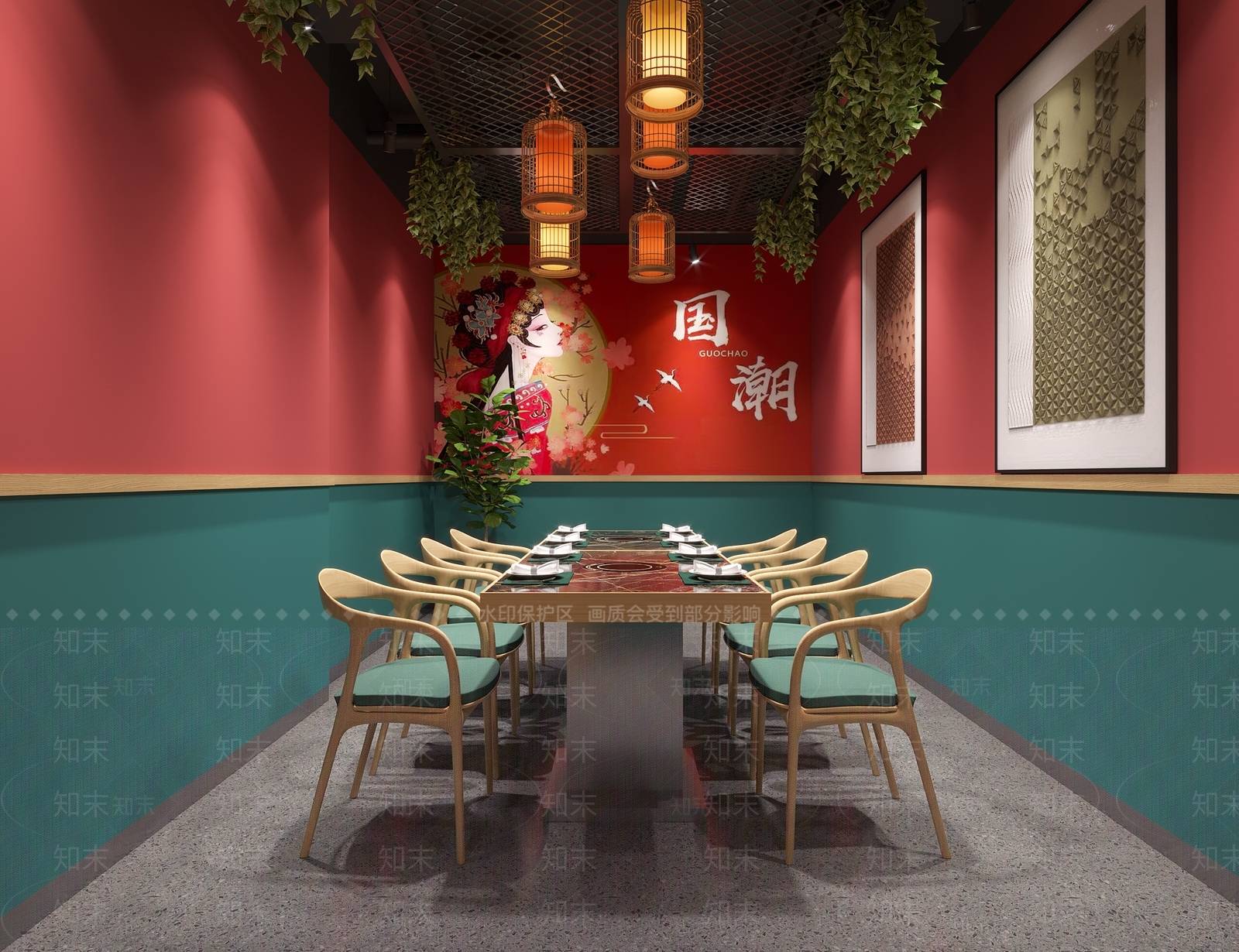 新中式火锅店3D模型下载【ID:1138513818】