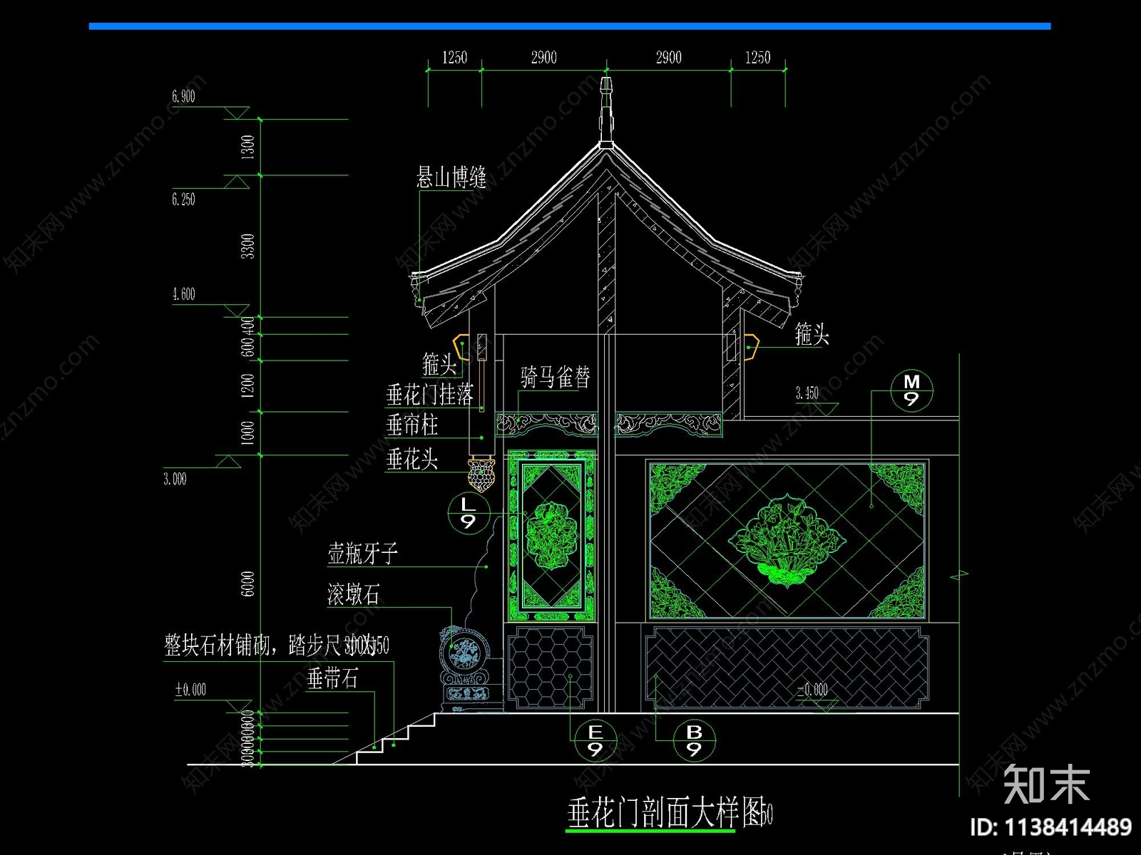 中式江南风四合院全套建筑cad施工图下载【ID:1138414489】