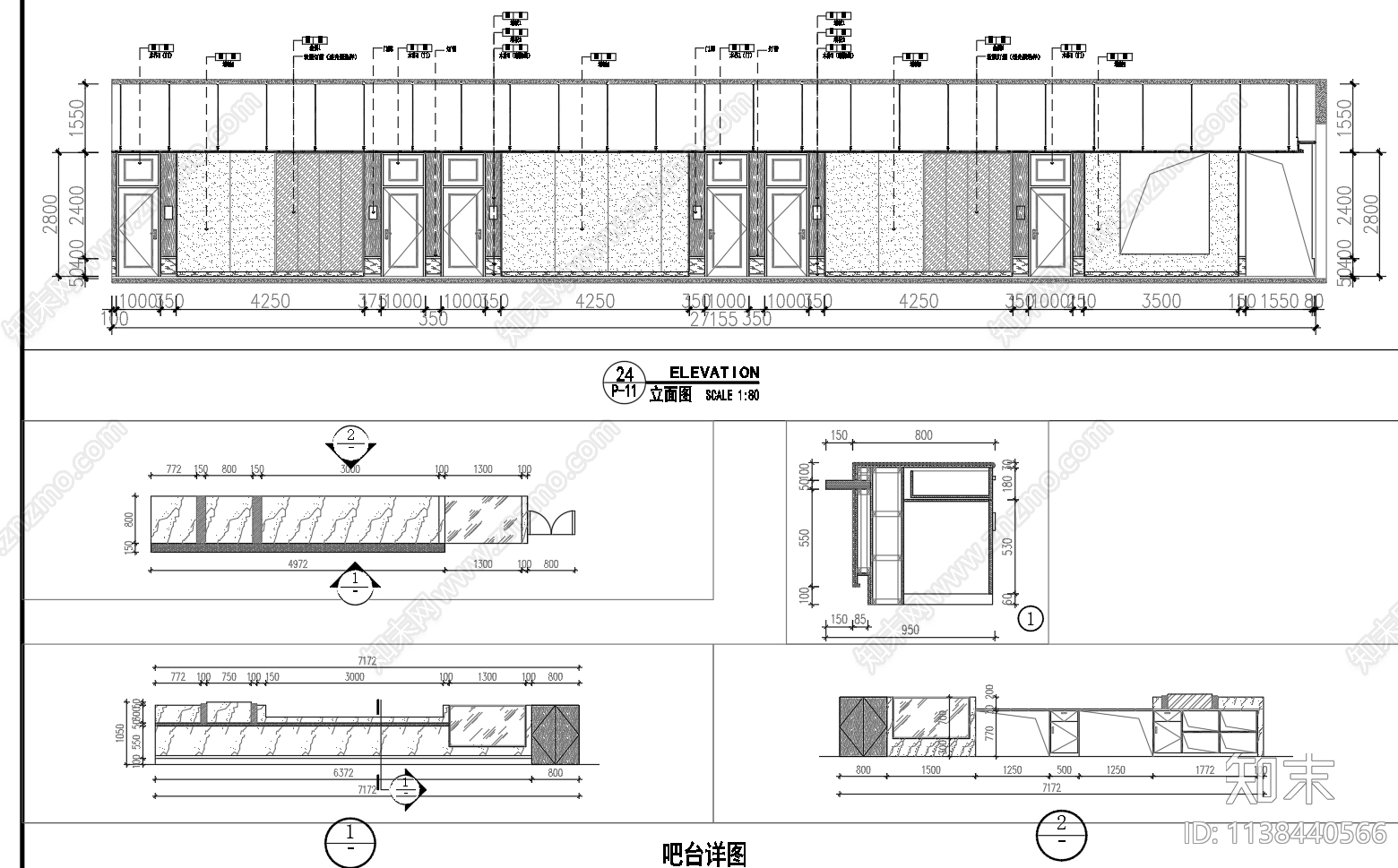 茶楼装修效果图cad施工图下载【ID:1138440566】