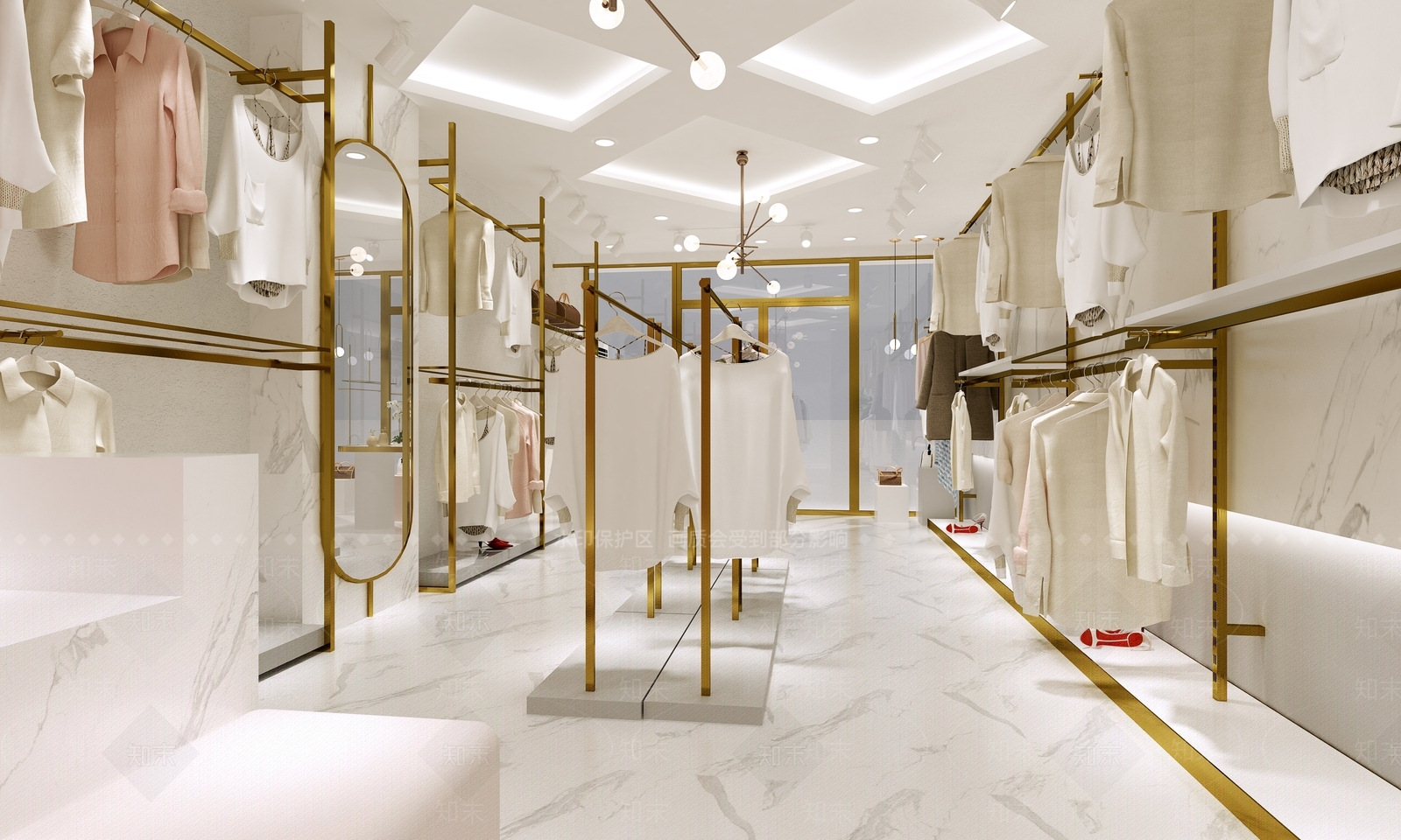 现代服装鞋店3D模型下载【ID:1138421727】