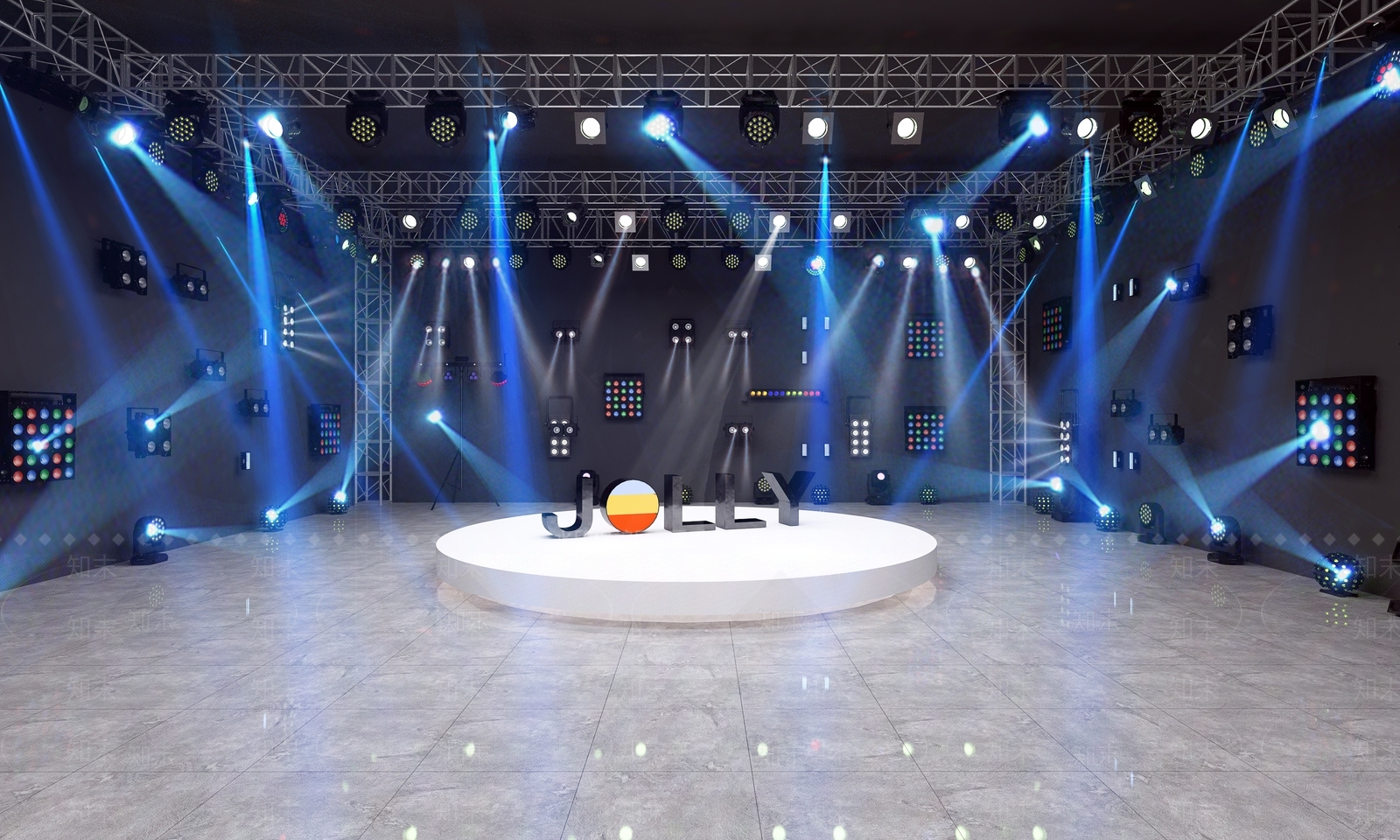 现代灯光展厅3D模型下载【ID:1138423436】