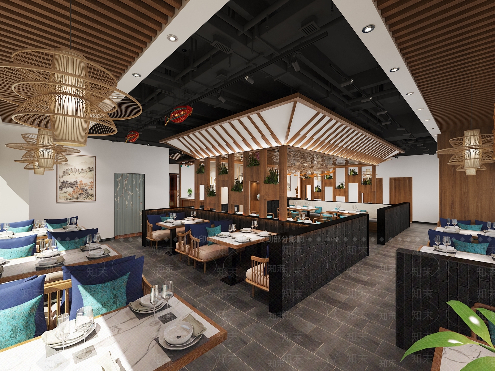 中式火锅店3D模型下载【ID:1138692196】