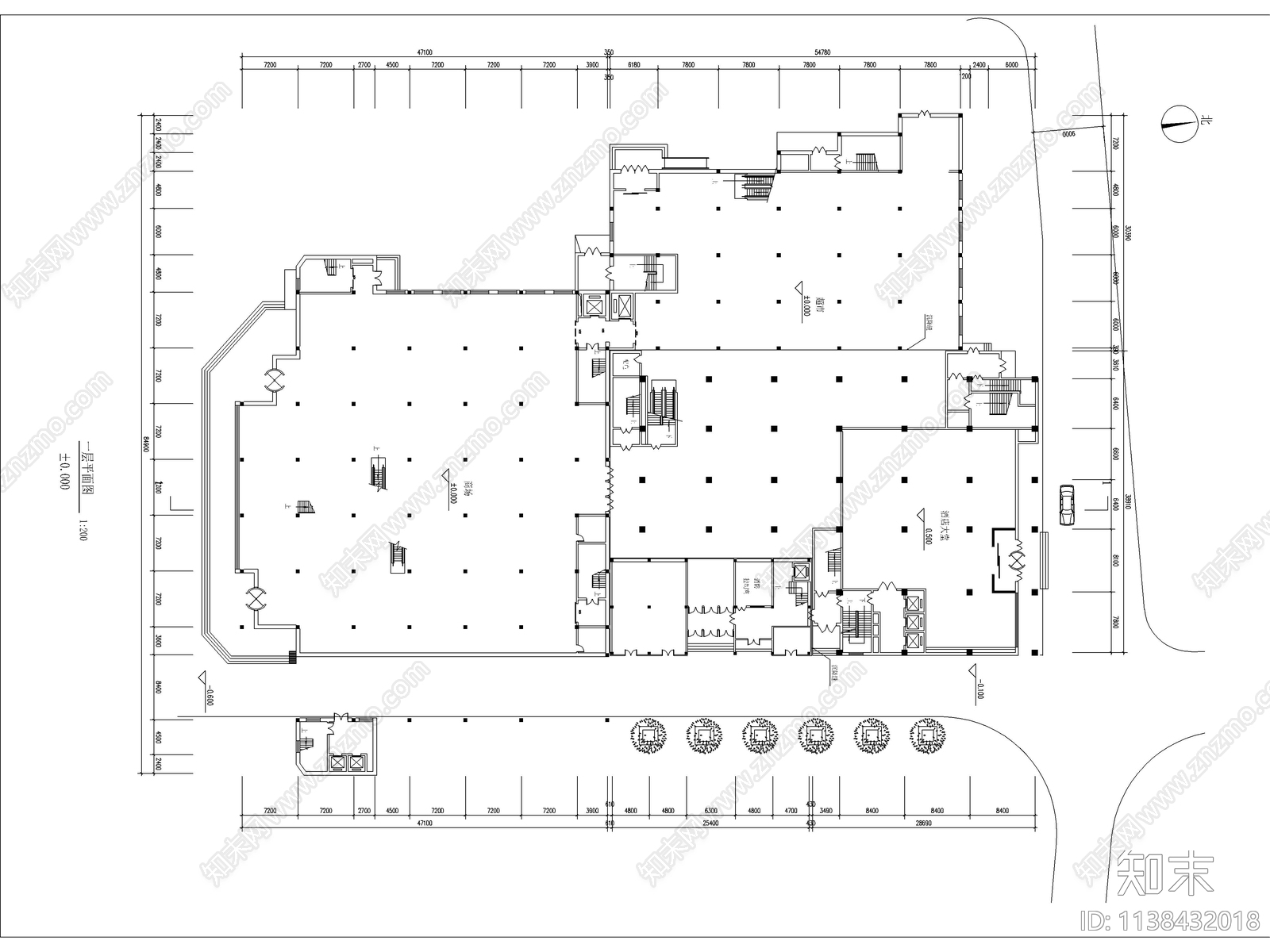 商场建筑平面图施工图下载【ID:1138432018】