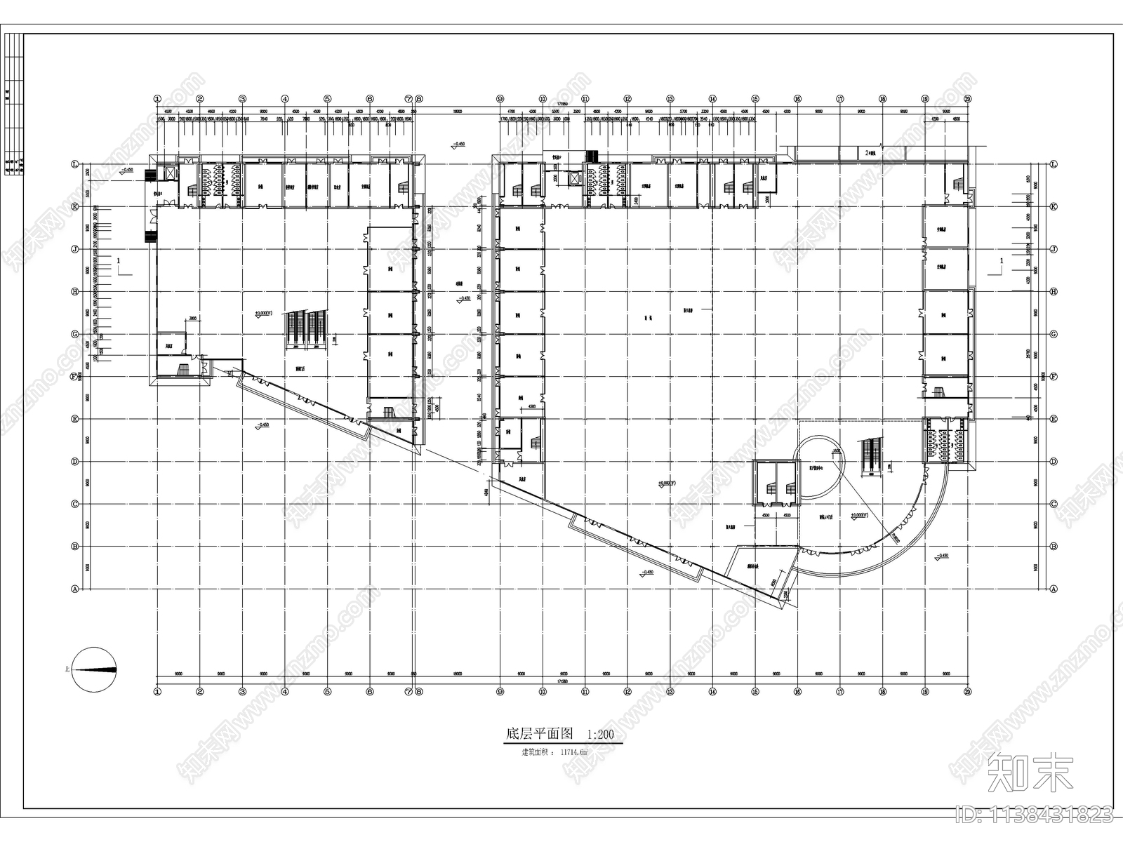 大型商场建筑cad施工图下载【ID:1138431823】