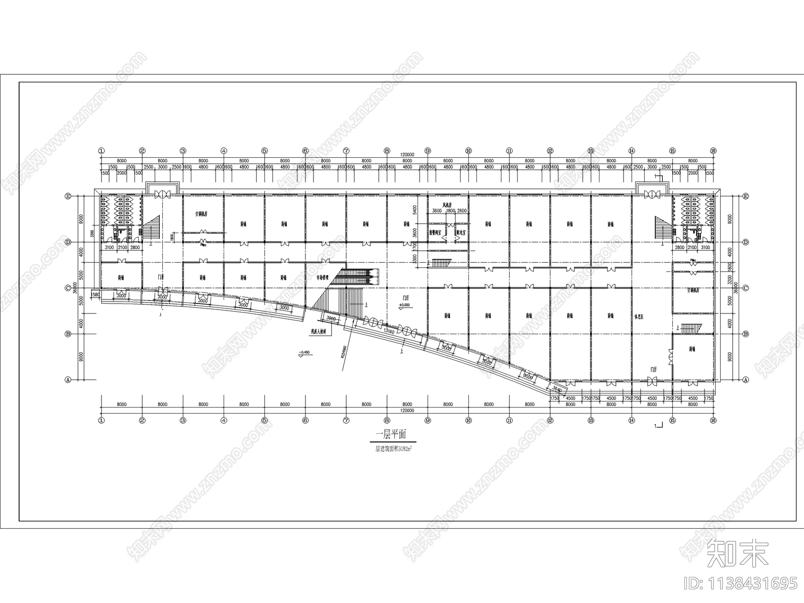 某商城建筑cad施工图下载【ID:1138431695】