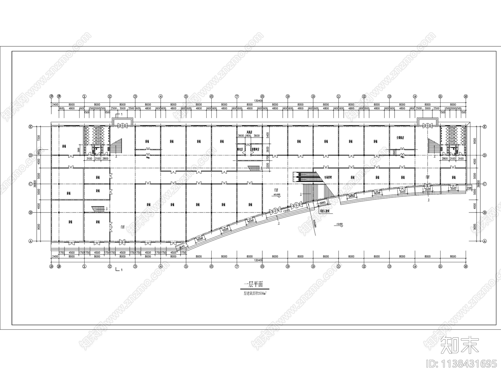 某商城建筑cad施工图下载【ID:1138431695】