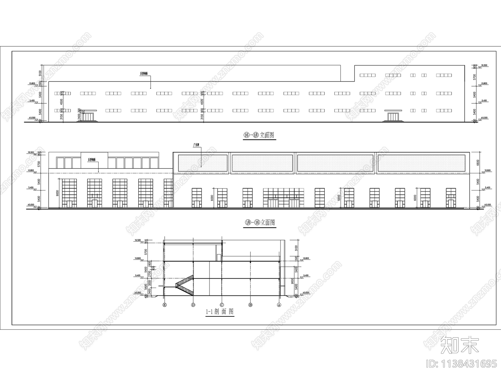 某商城建筑cad施工图下载【ID:1138431695】