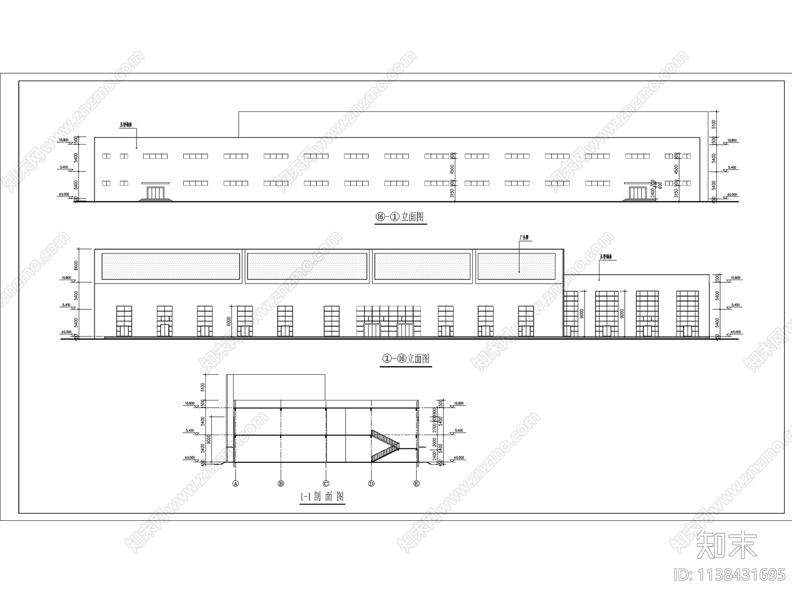 某商城建筑cad施工图下载【ID:1138431695】