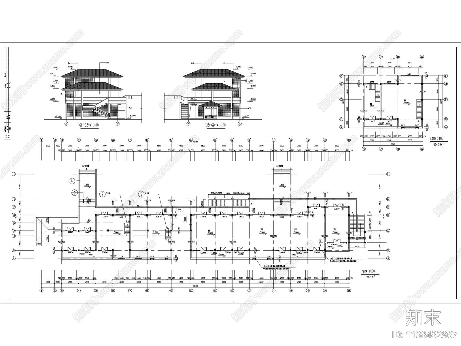 商业街建筑cad施工图下载【ID:1138432967】