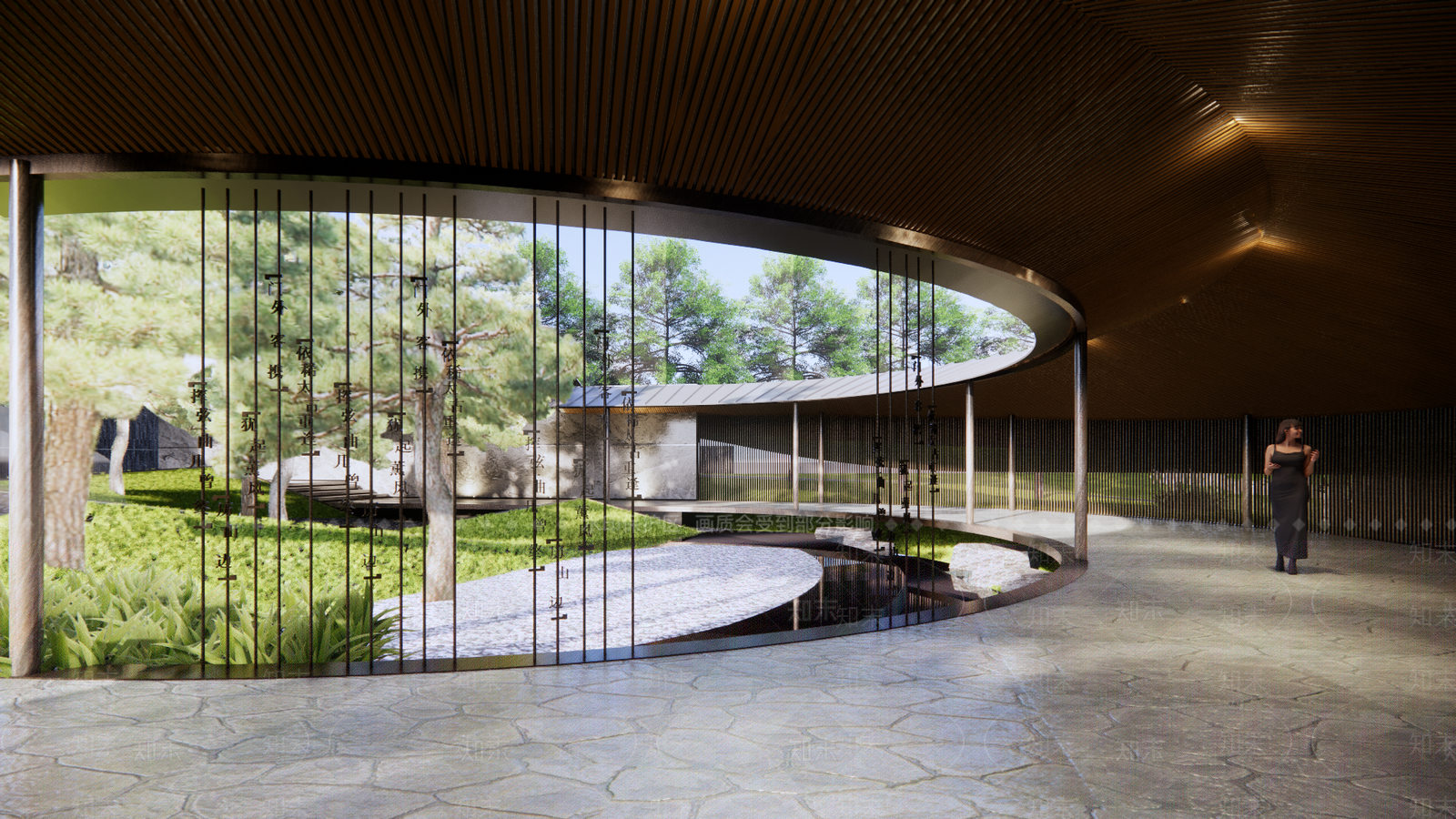 现代弧形廊架SU模型下载【ID:1138453640】