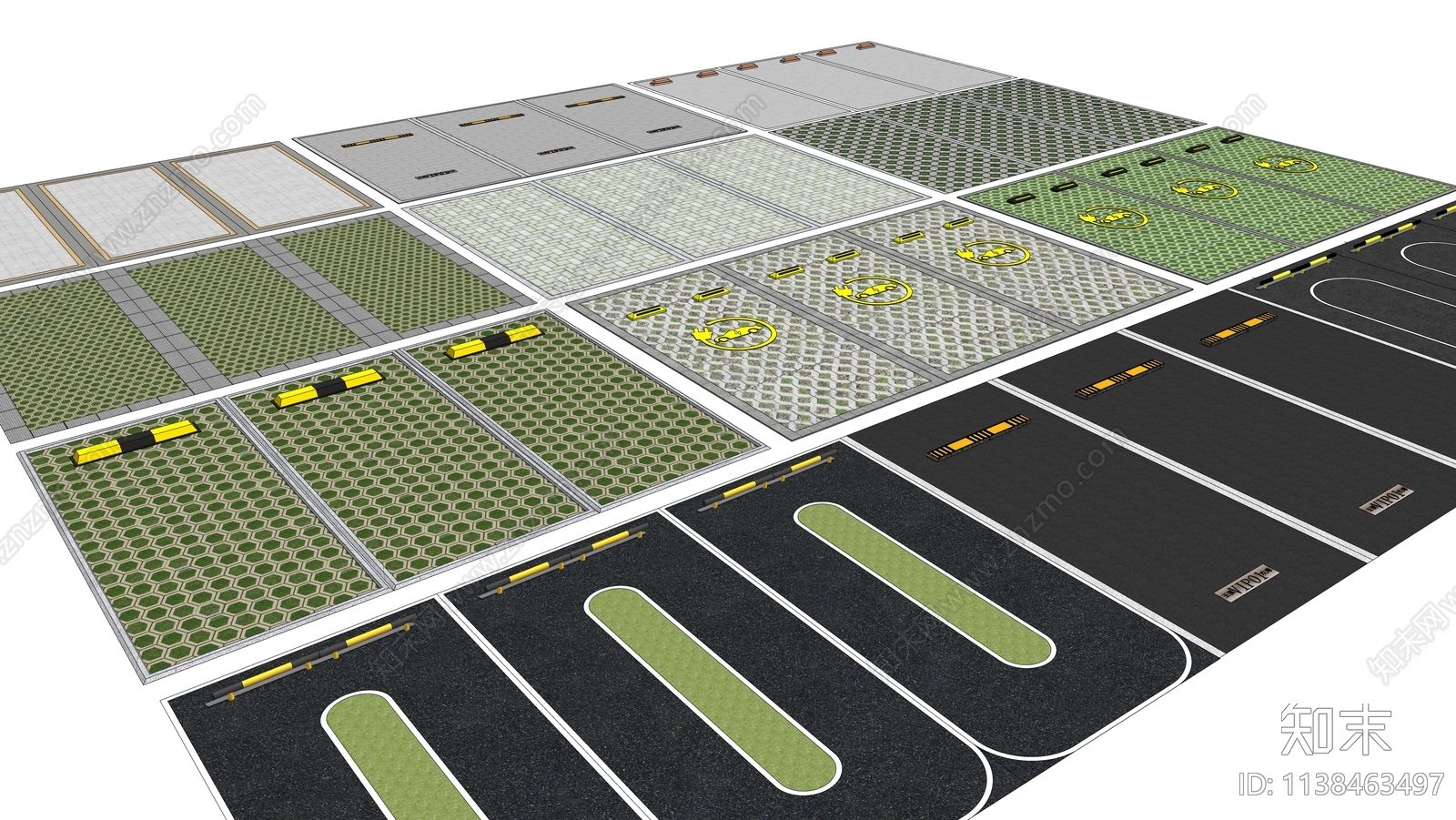 现代停车场SU模型下载【ID:1138463497】