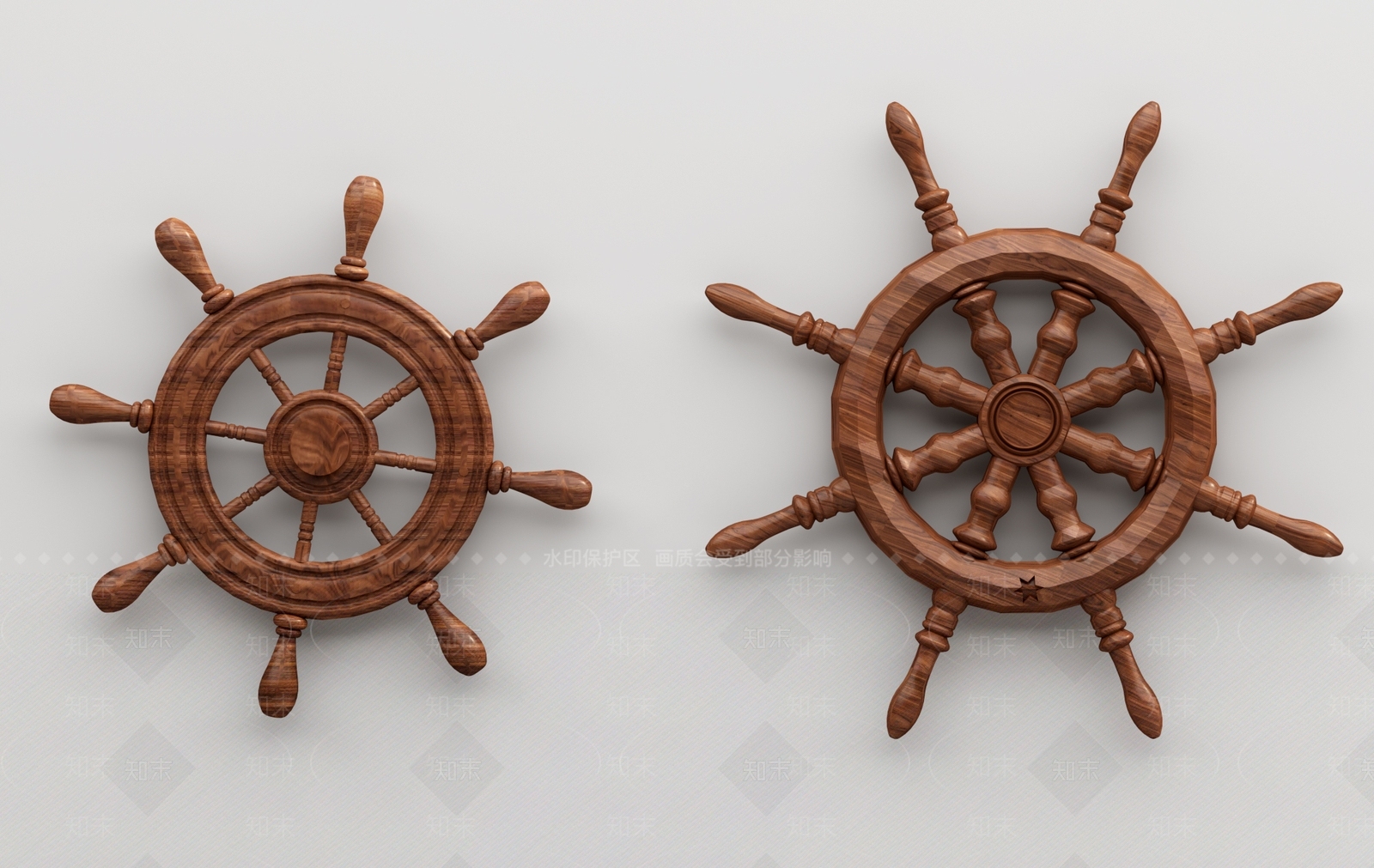 现代船舵墙饰挂饰3D模型下载【ID:1138463357】