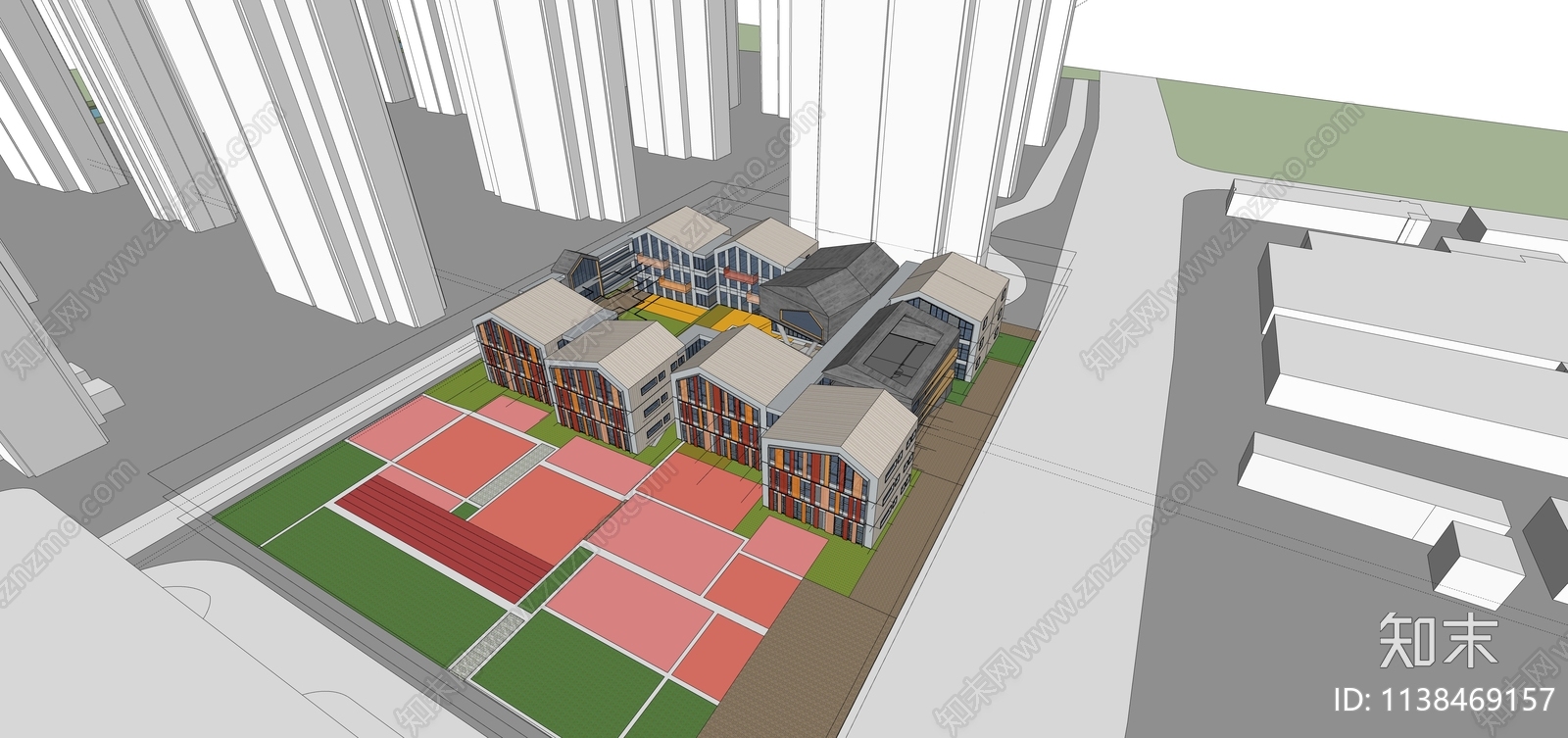 现代风格幼儿园SU模型下载【ID:1138469157】