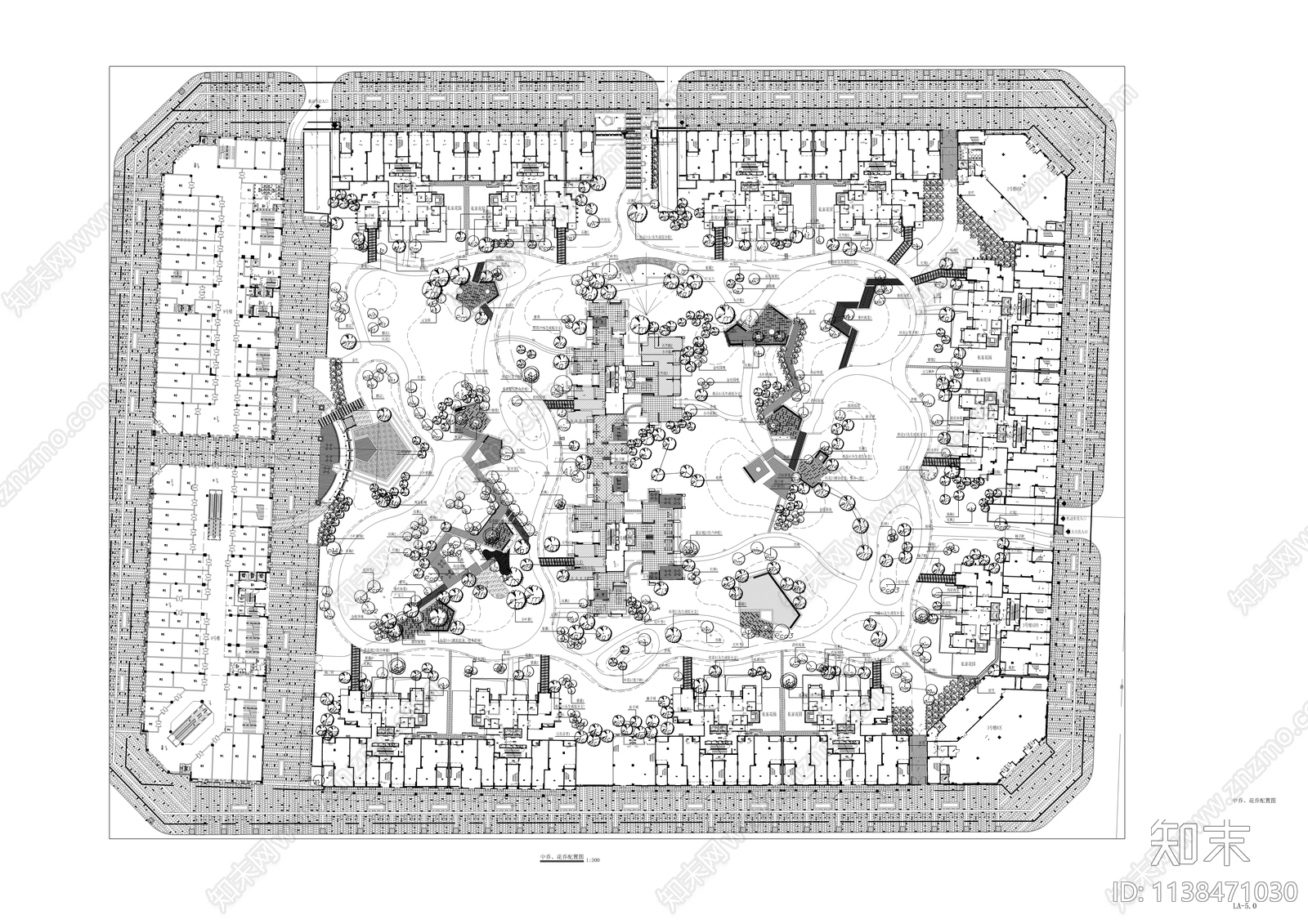 龙湖地产大区景观种植平面图cad施工图下载【ID:1138471030】