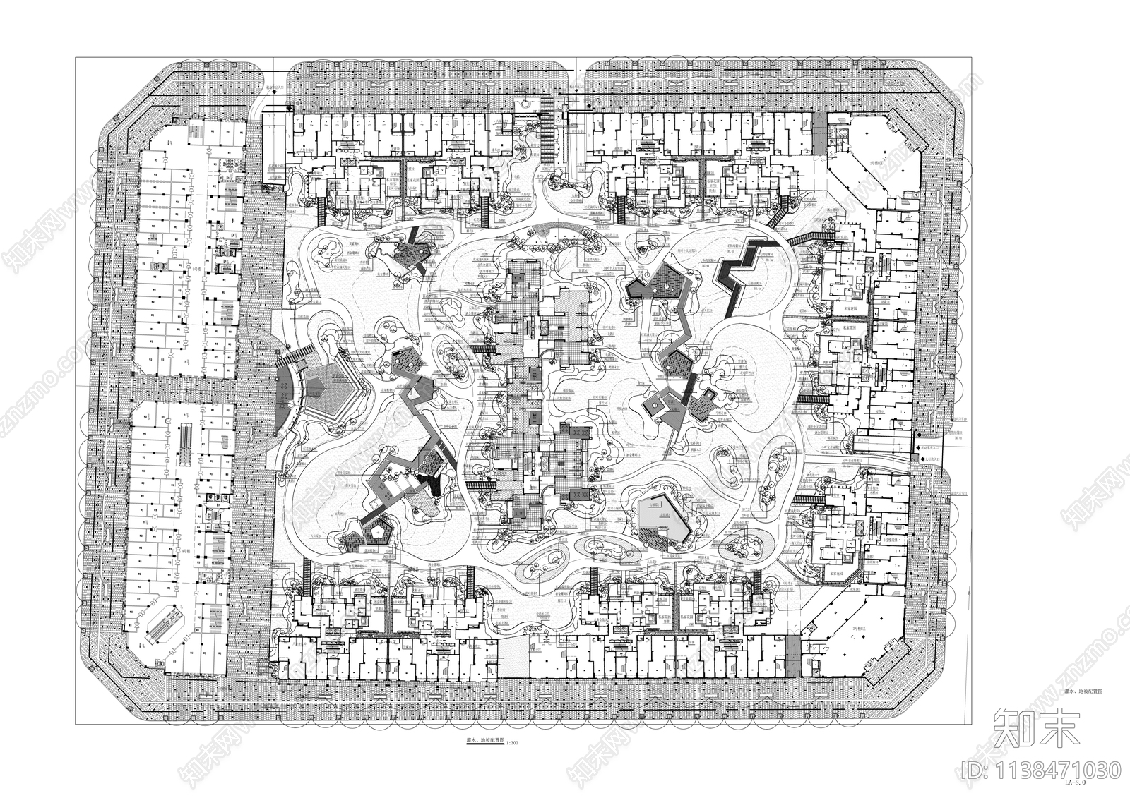 龙湖地产大区景观种植平面图cad施工图下载【ID:1138471030】