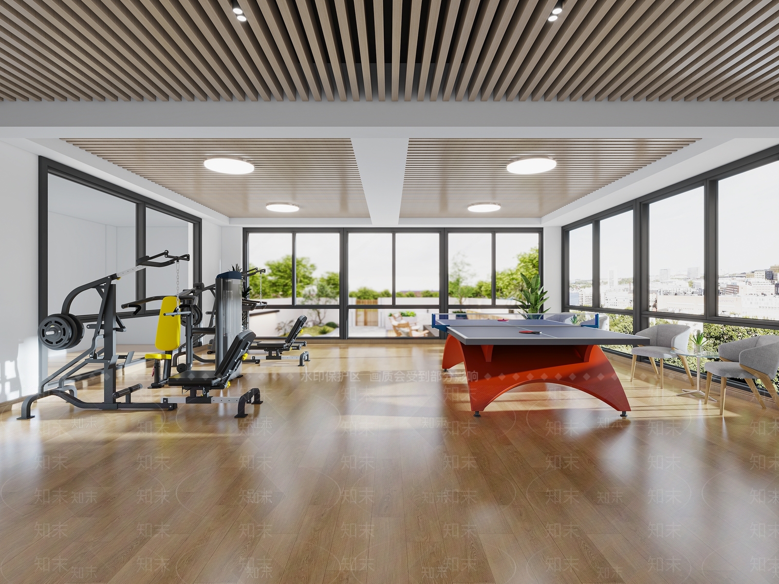 现代学校健身房3D模型下载【ID:1138485246】