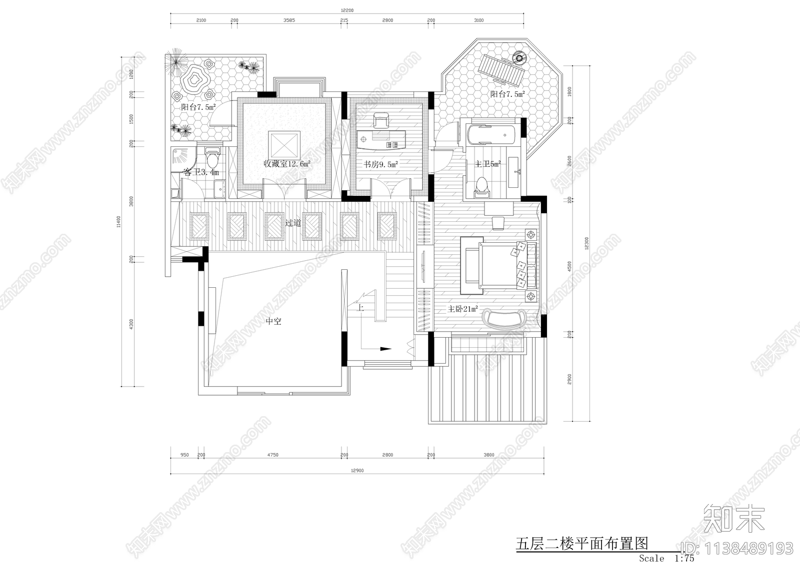 三层欧式全套别墅样板房装修cad施工图下载【ID:1138489193】