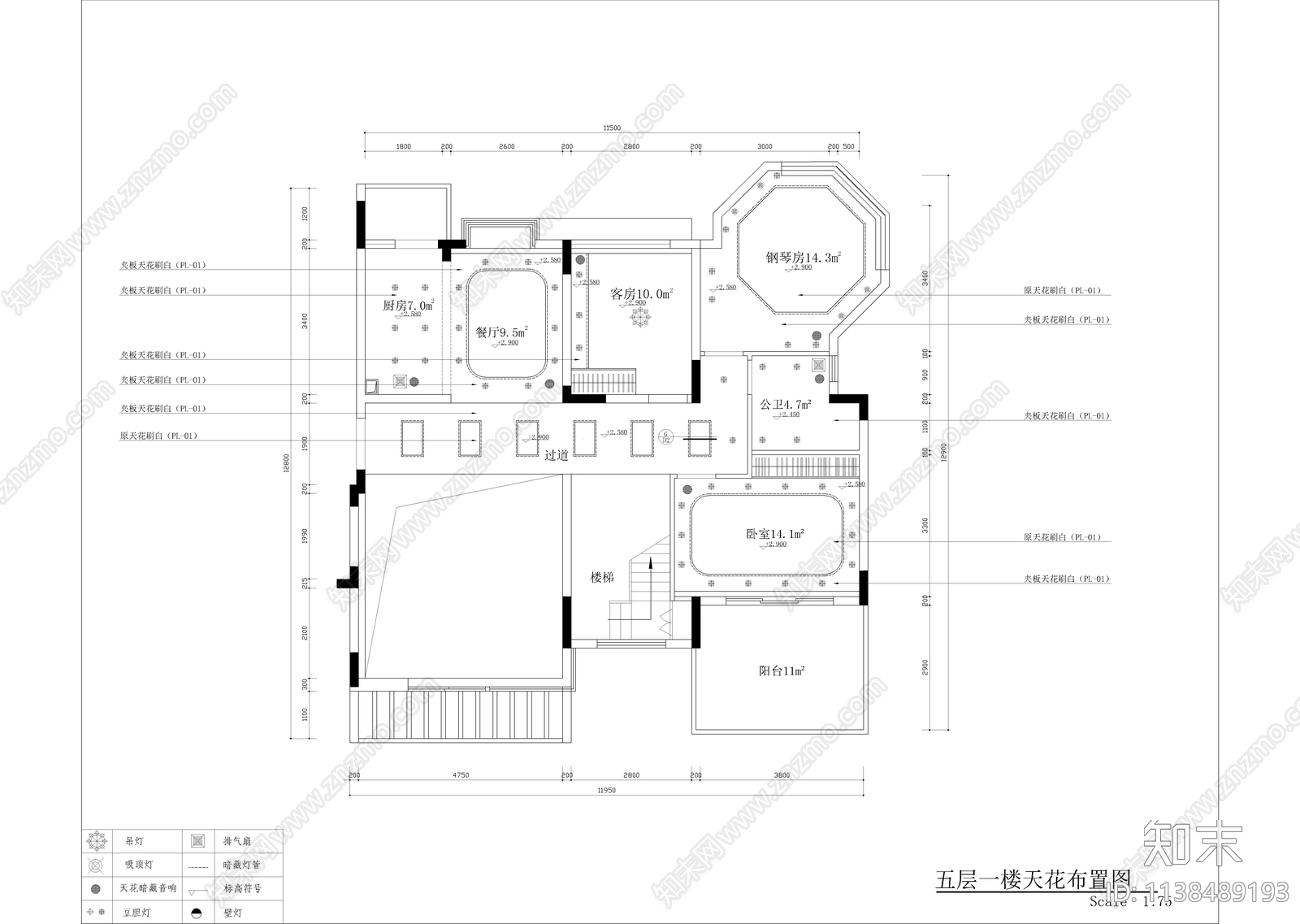 三层欧式全套别墅样板房装修cad施工图下载【ID:1138489193】