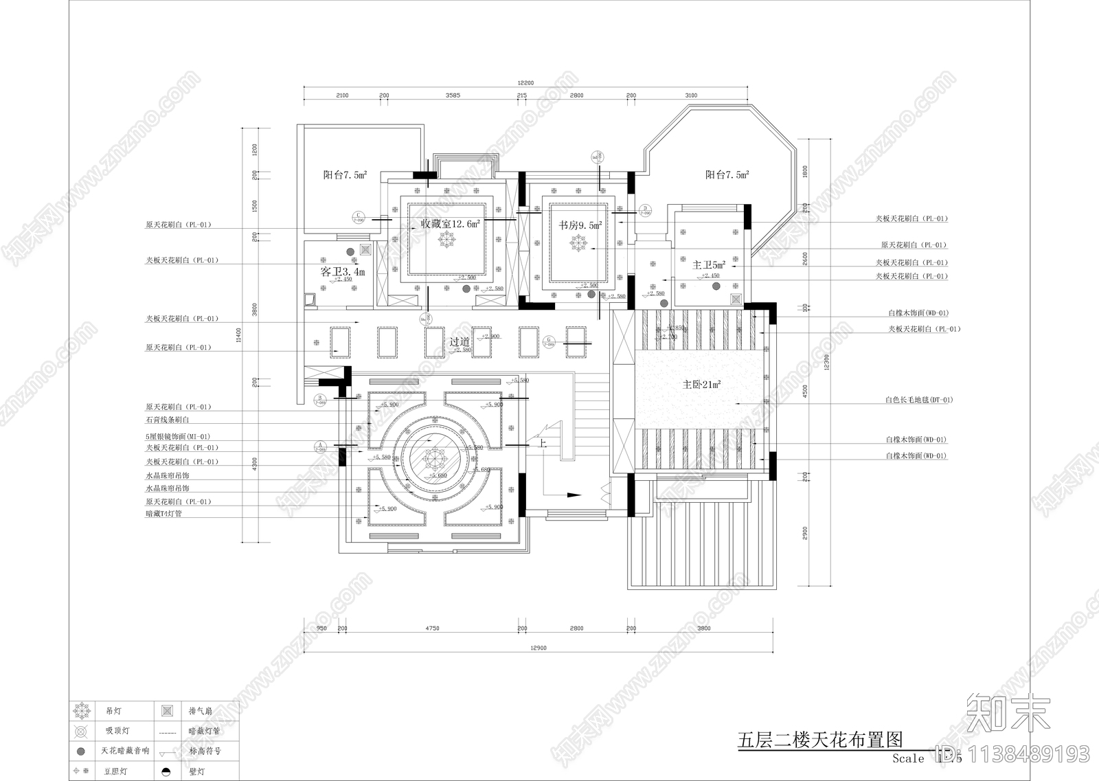 三层欧式全套别墅样板房装修cad施工图下载【ID:1138489193】