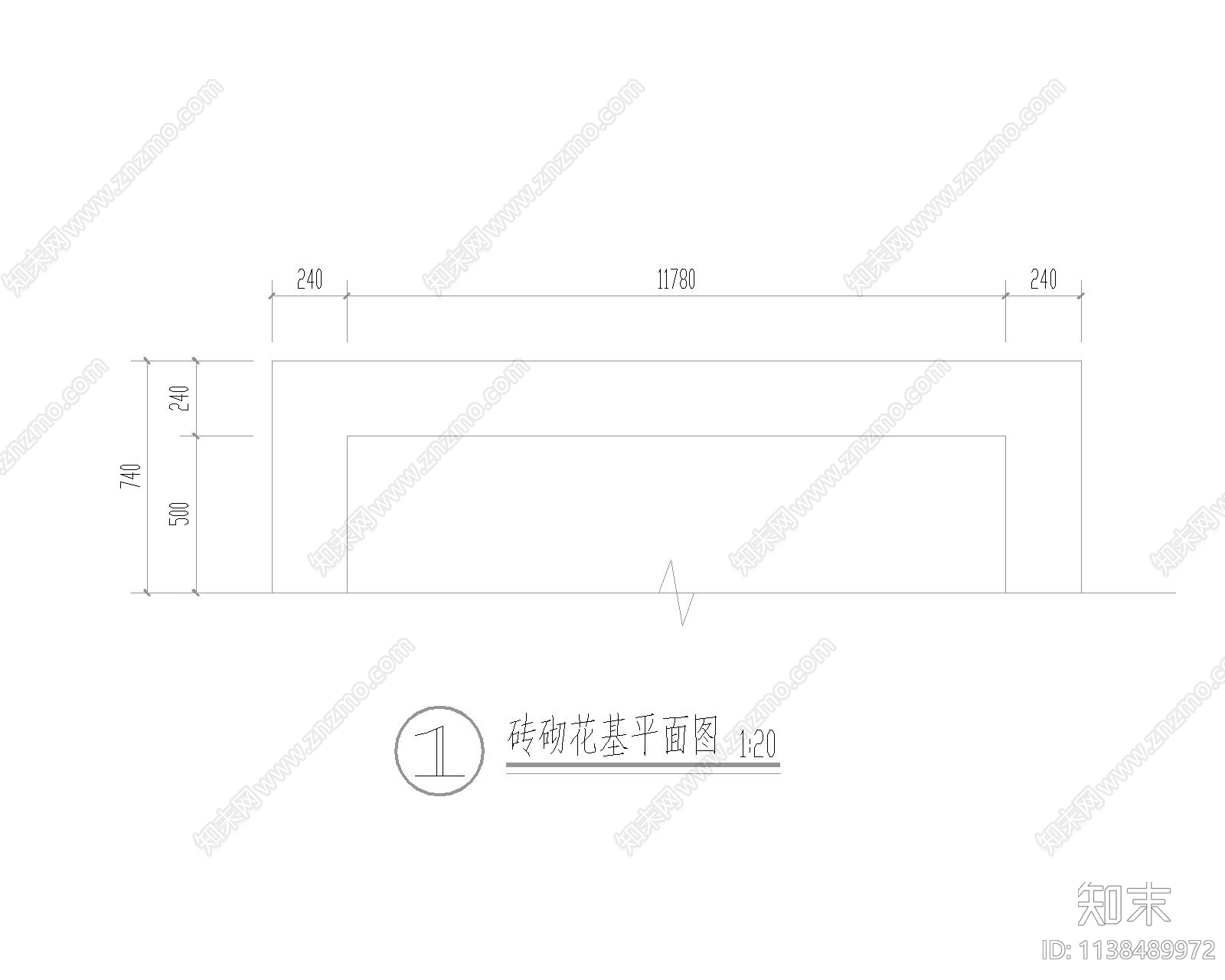 长条形面贴鹅卵石花基施工图下载【ID:1138489972】