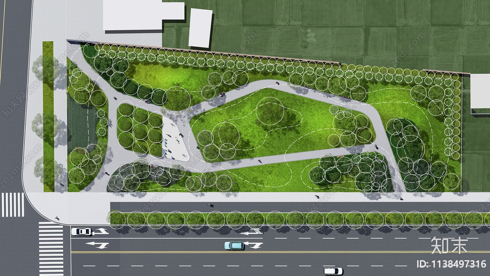 乡村小游园平面图施工图下载【ID:1138497316】