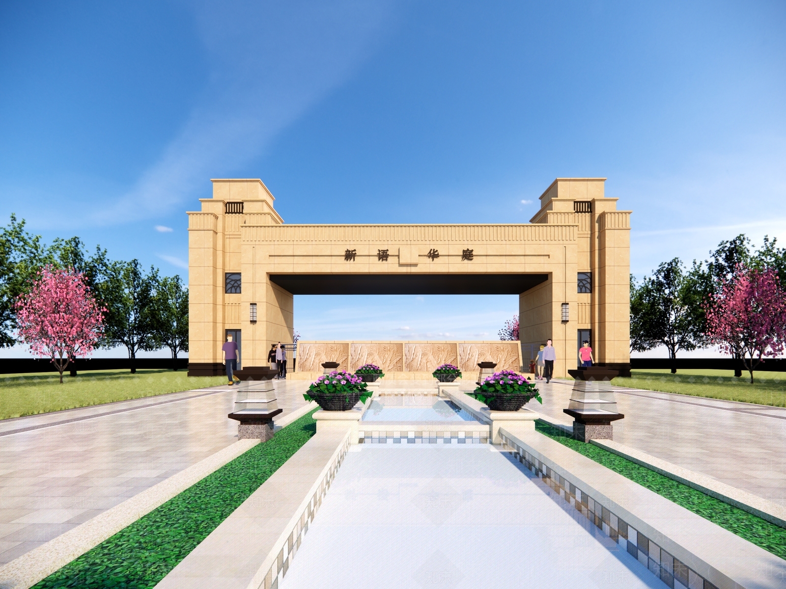 古典小区入口大门SU模型下载【ID:1138497382】