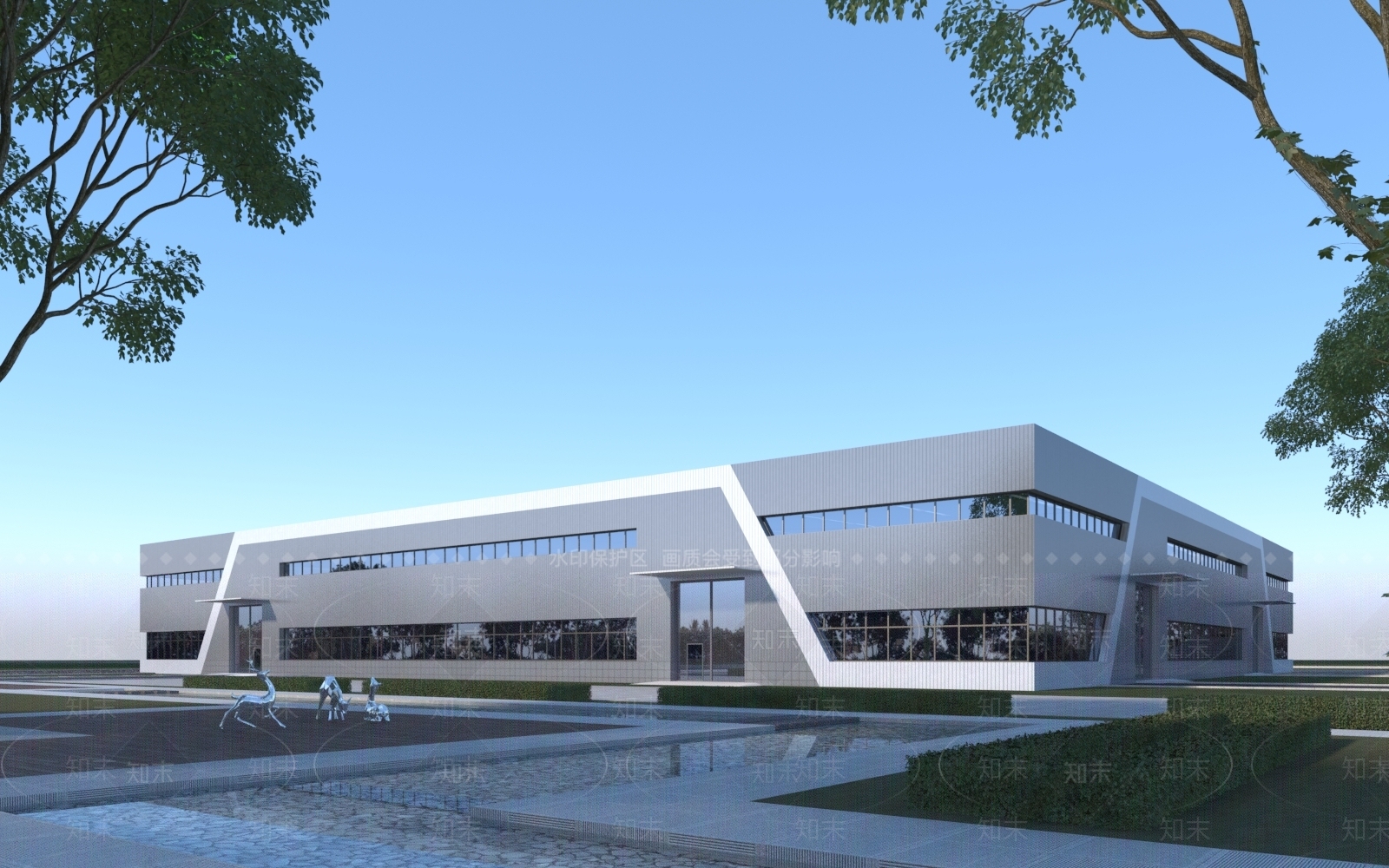 现代工业厂房3D模型下载【ID:1138498997】