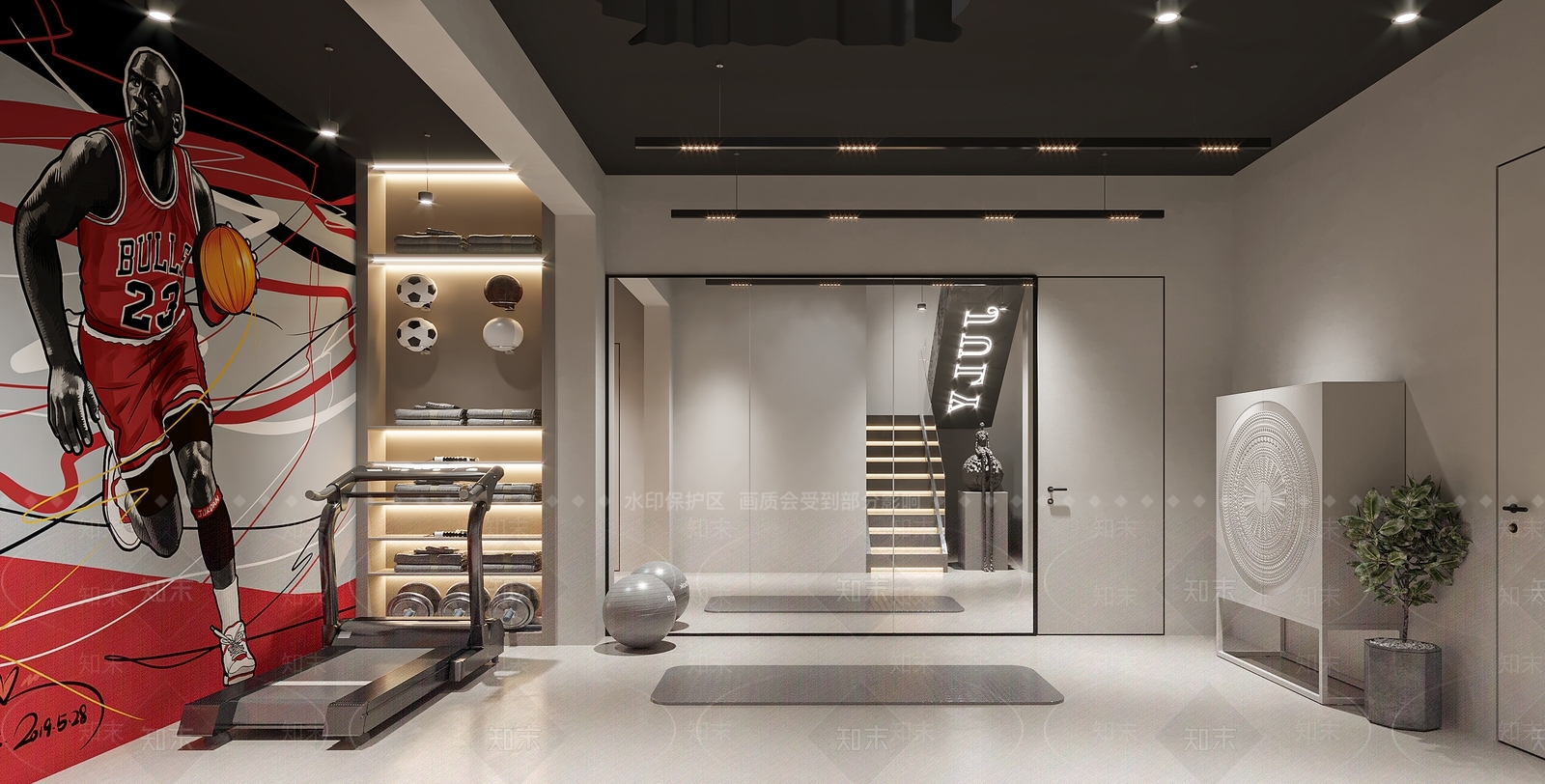 现代家居健身房3D模型下载【ID:1138499419】