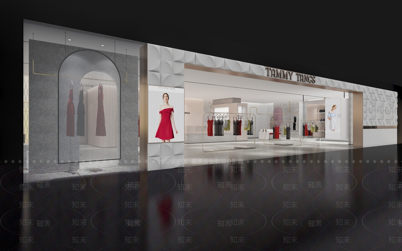 现代服装鞋店3D模型下载【ID:1138501295】