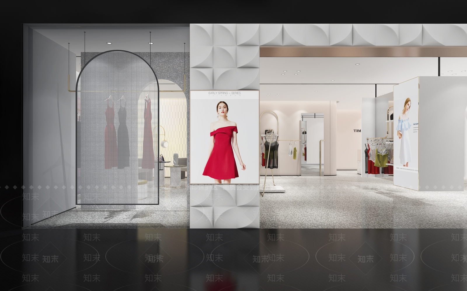 现代服装鞋店3D模型下载【ID:1138501295】