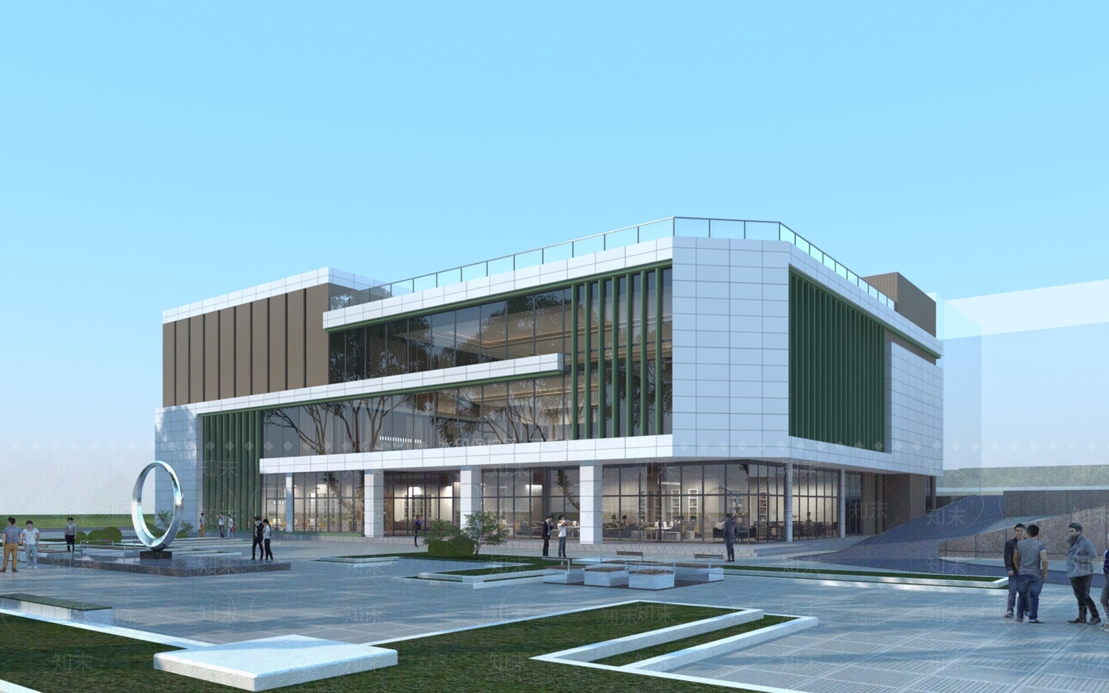 现代学校外观3D模型下载【ID:1138517220】