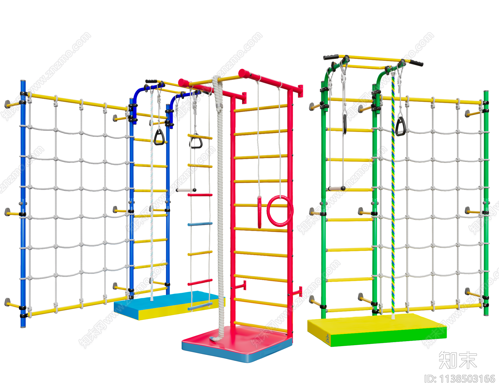 健身器材攀爬架儿童游乐设备社区健身设施网墙吊环3D模型下载【ID:1138503166】