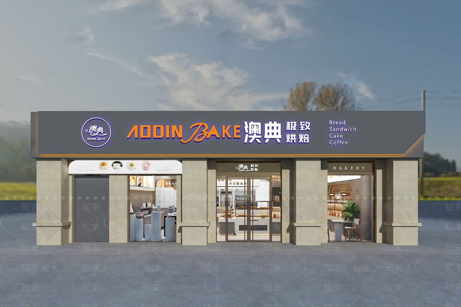 现代蛋糕面包店SU模型下载【ID:1138505304】