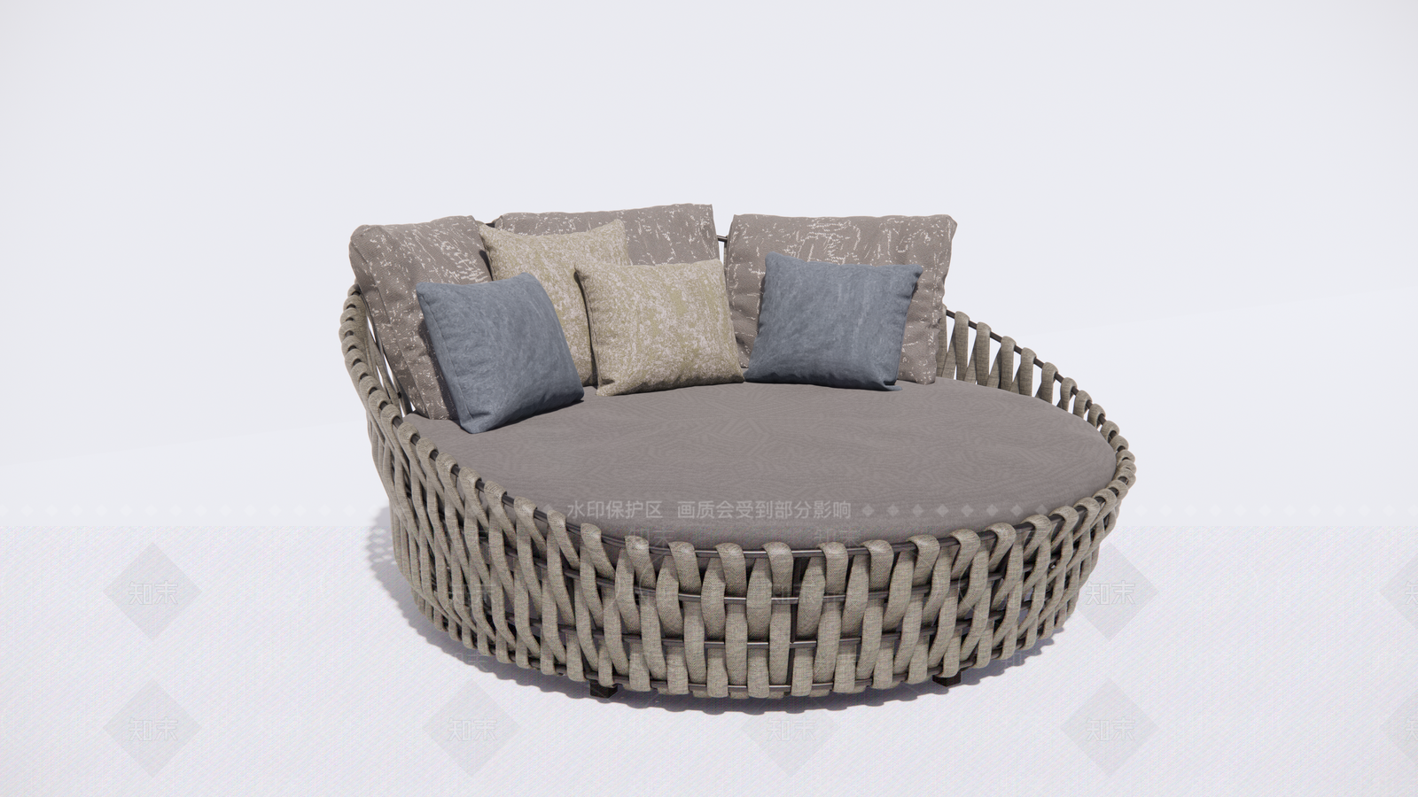 现代户外休闲沙发藤椅SU模型下载【ID:1138506551】