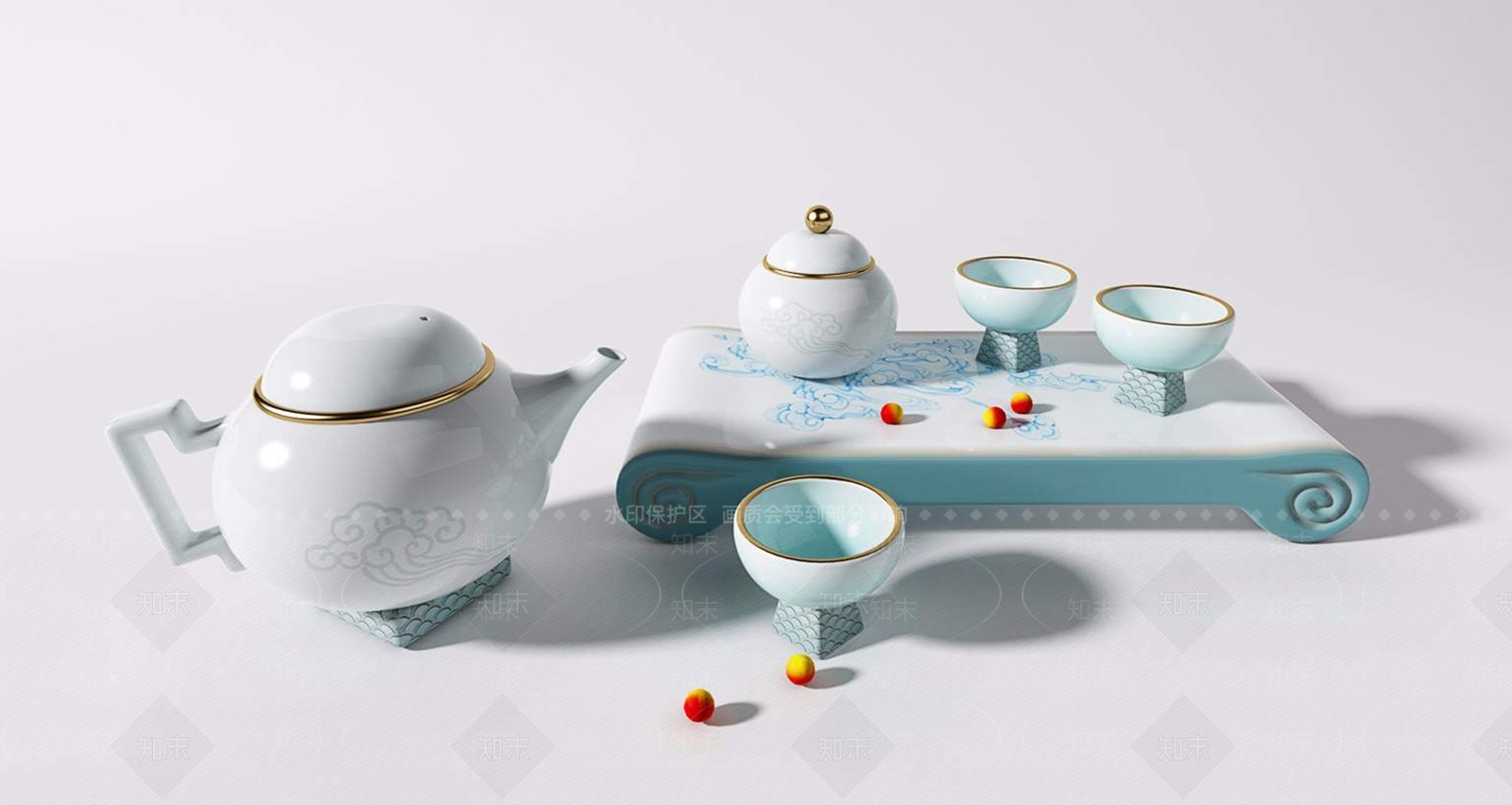 茶杯茶具SU模型下载【ID:1138510162】